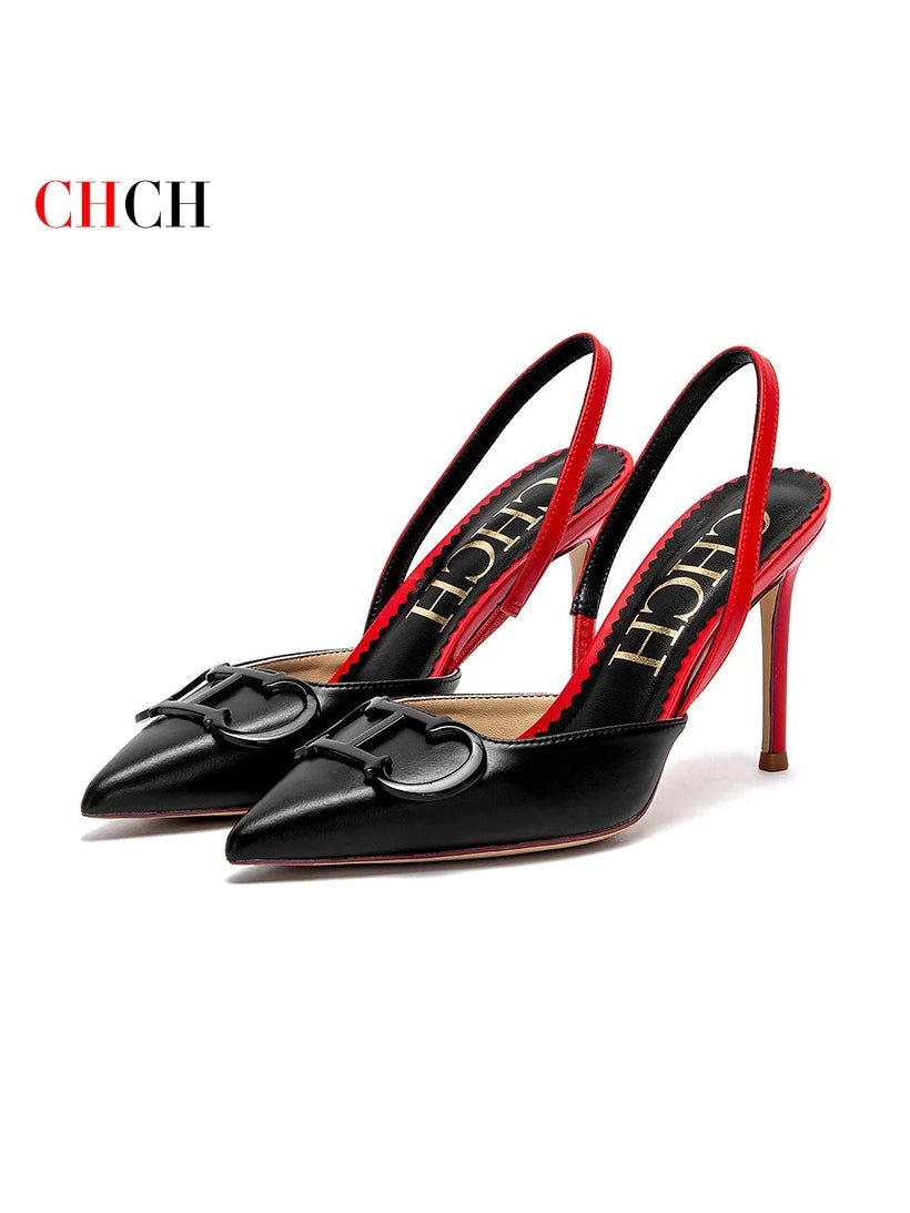 CHCH Women's High Heels 2025 Sharp tip Destiny Closed Toe Strappy Heels Sexy Wedding Bridal Party Dress Shoes 9cm - Courbe et Compagnie