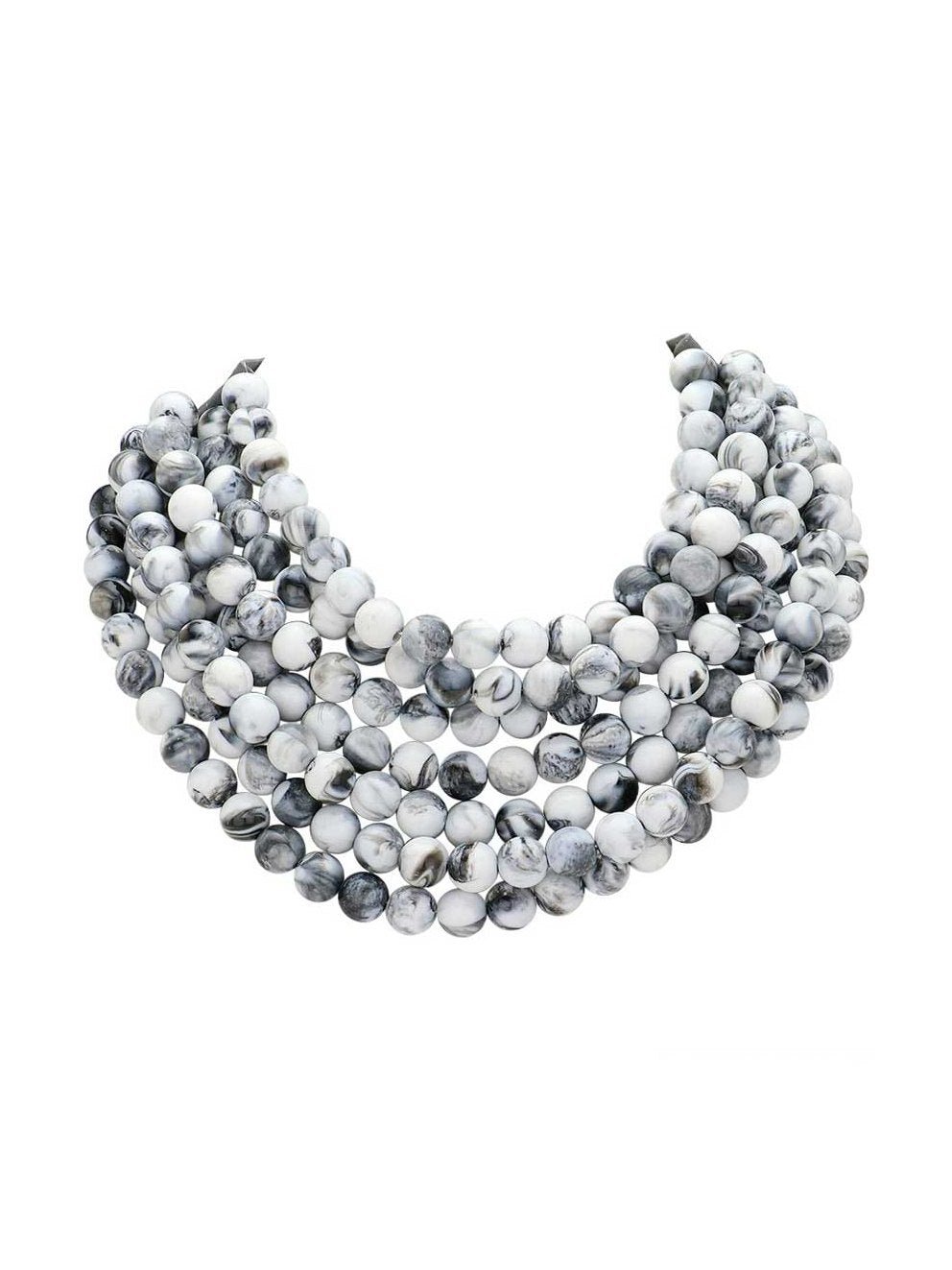 Chunky Multi-Strand Beaded Statement Necklace - Courbe et Compagnie