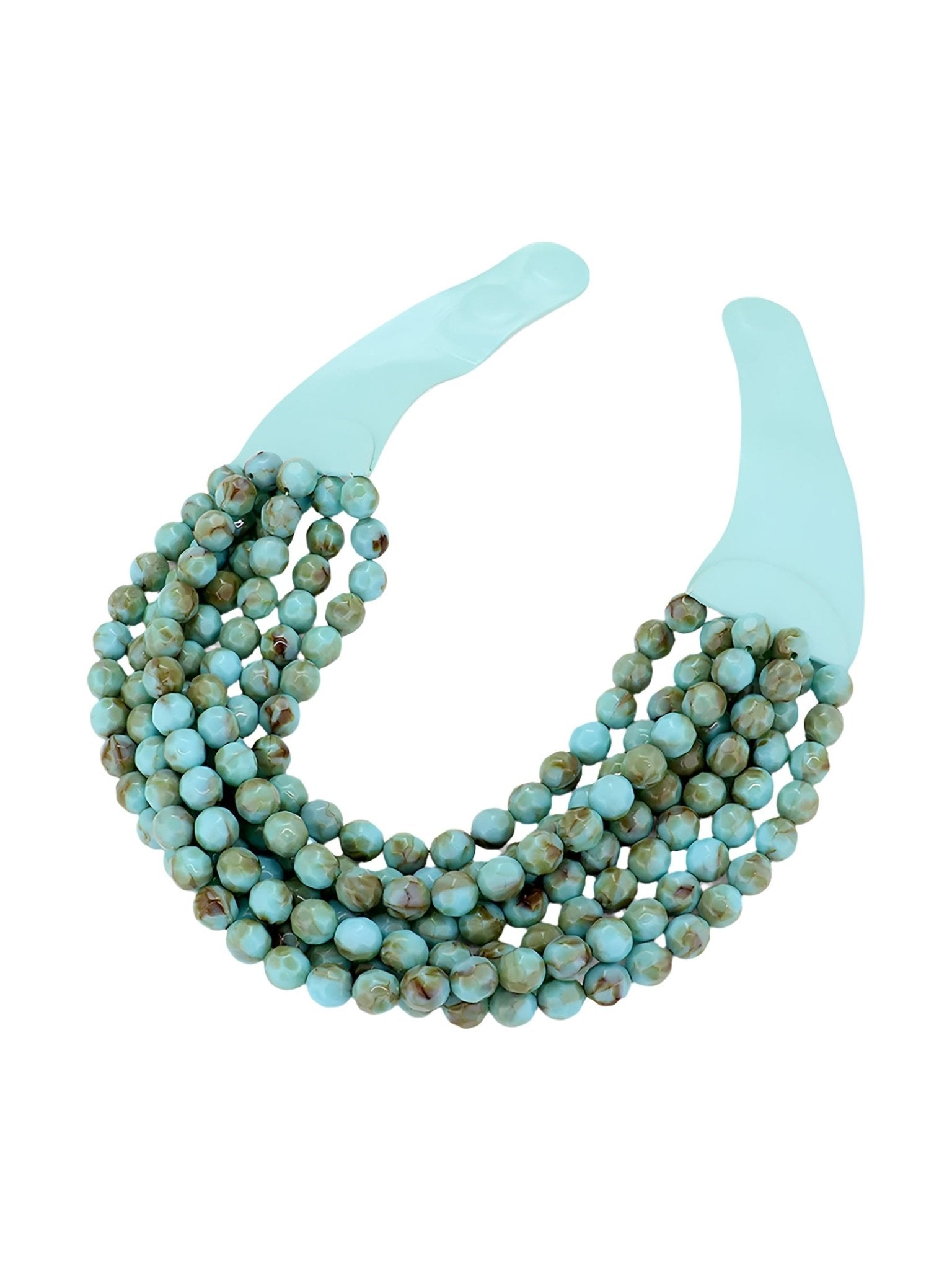 Chunky Multi-Strand Beaded Statement Necklace - Courbe et Compagnie