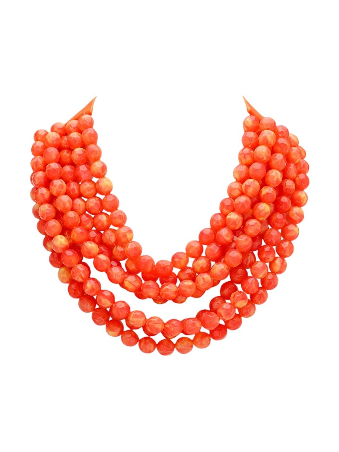 Chunky Multi-Strand Beaded Statement Necklace - Courbe et Compagnie