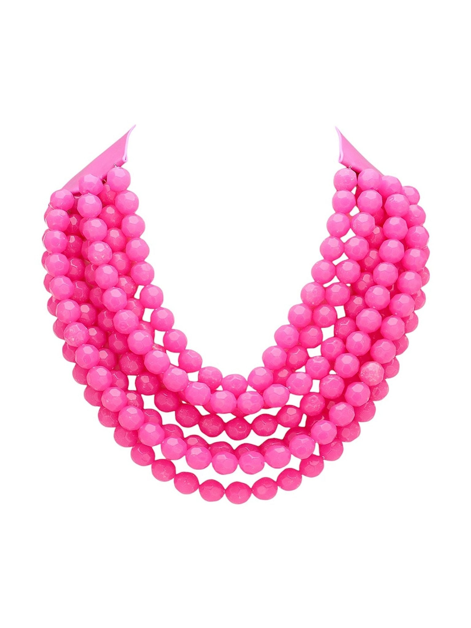 Chunky Multi-Strand Beaded Statement Necklace - Courbe et Compagnie