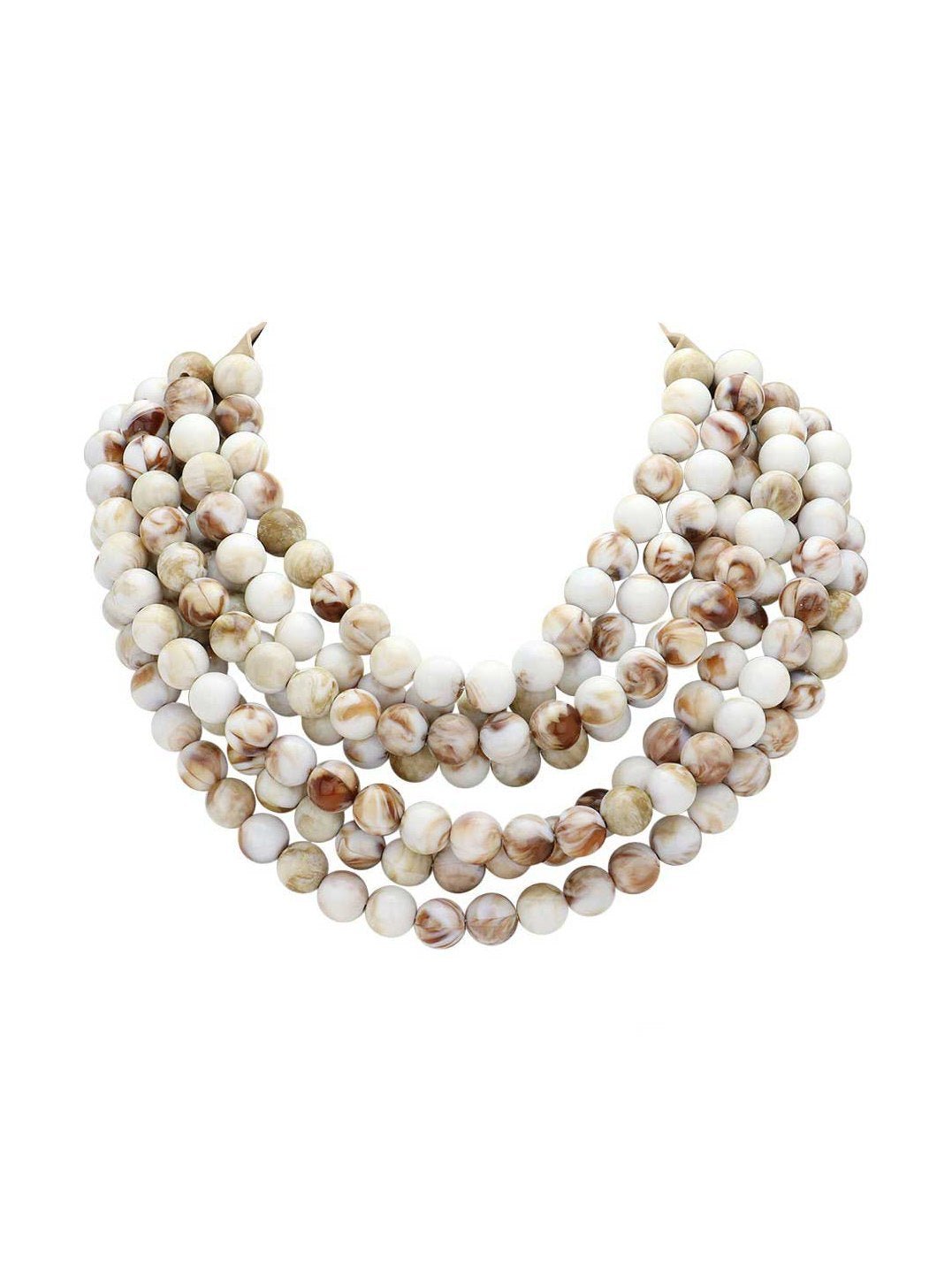 Chunky Multi-Strand Beaded Statement Necklace - Courbe et Compagnie