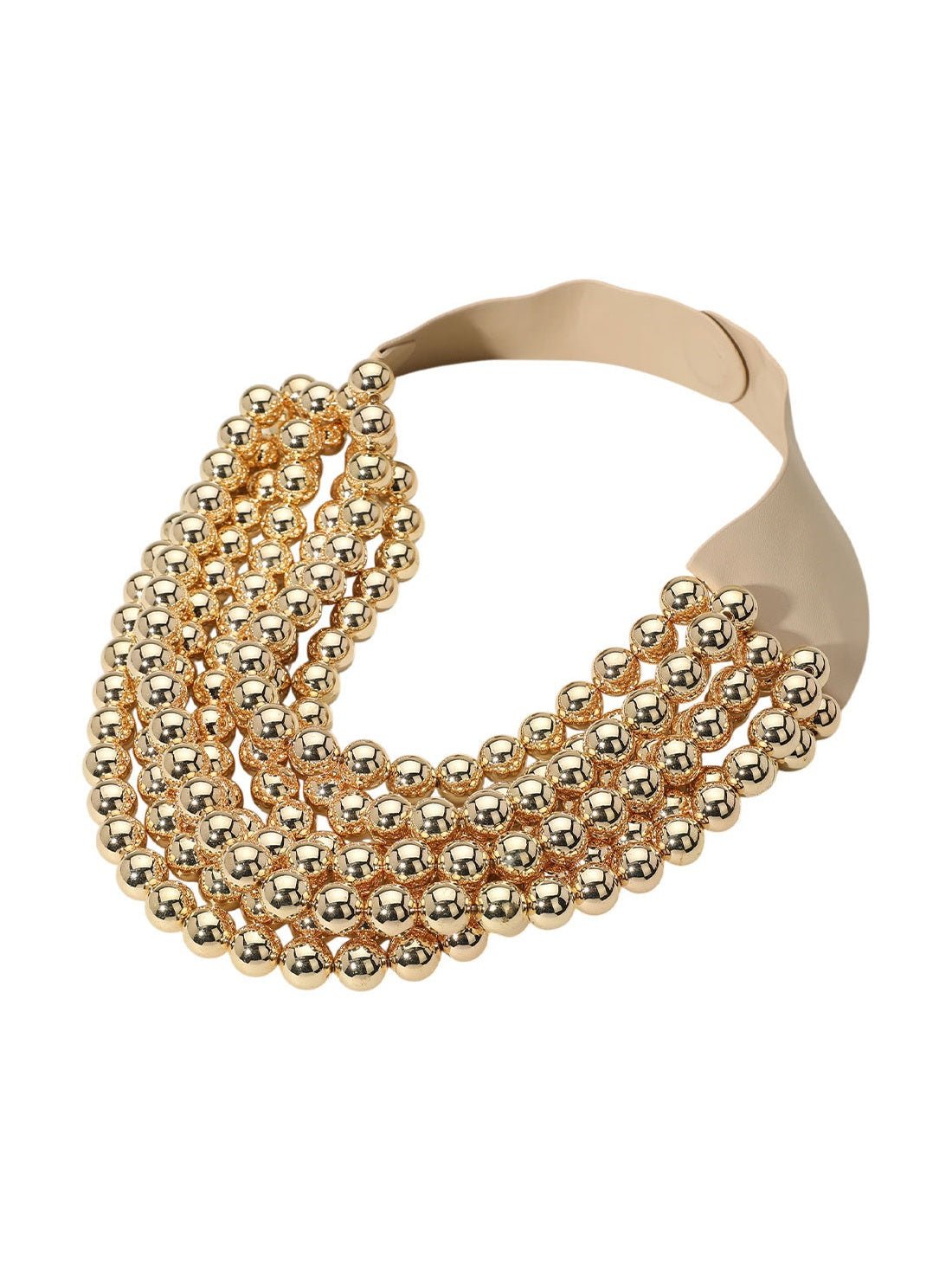Chunky Multi-Strand Beaded Statement Necklace - Courbe et Compagnie