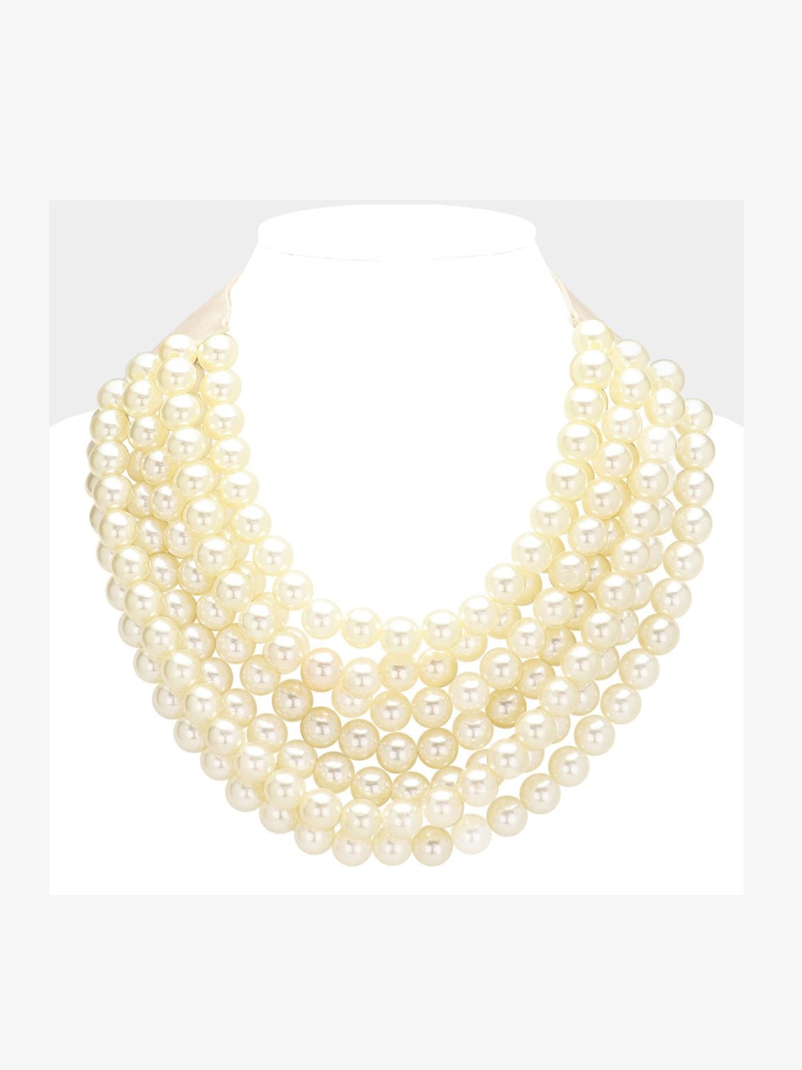 Chunky Multi-Strand Beaded Statement Necklace - Courbe et Compagnie