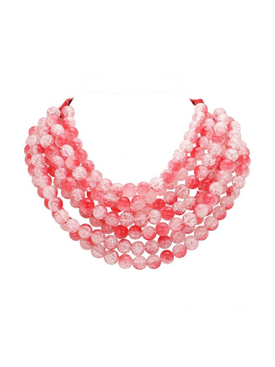 Chunky Multi-Strand Beaded Statement Necklace - Courbe et Compagnie