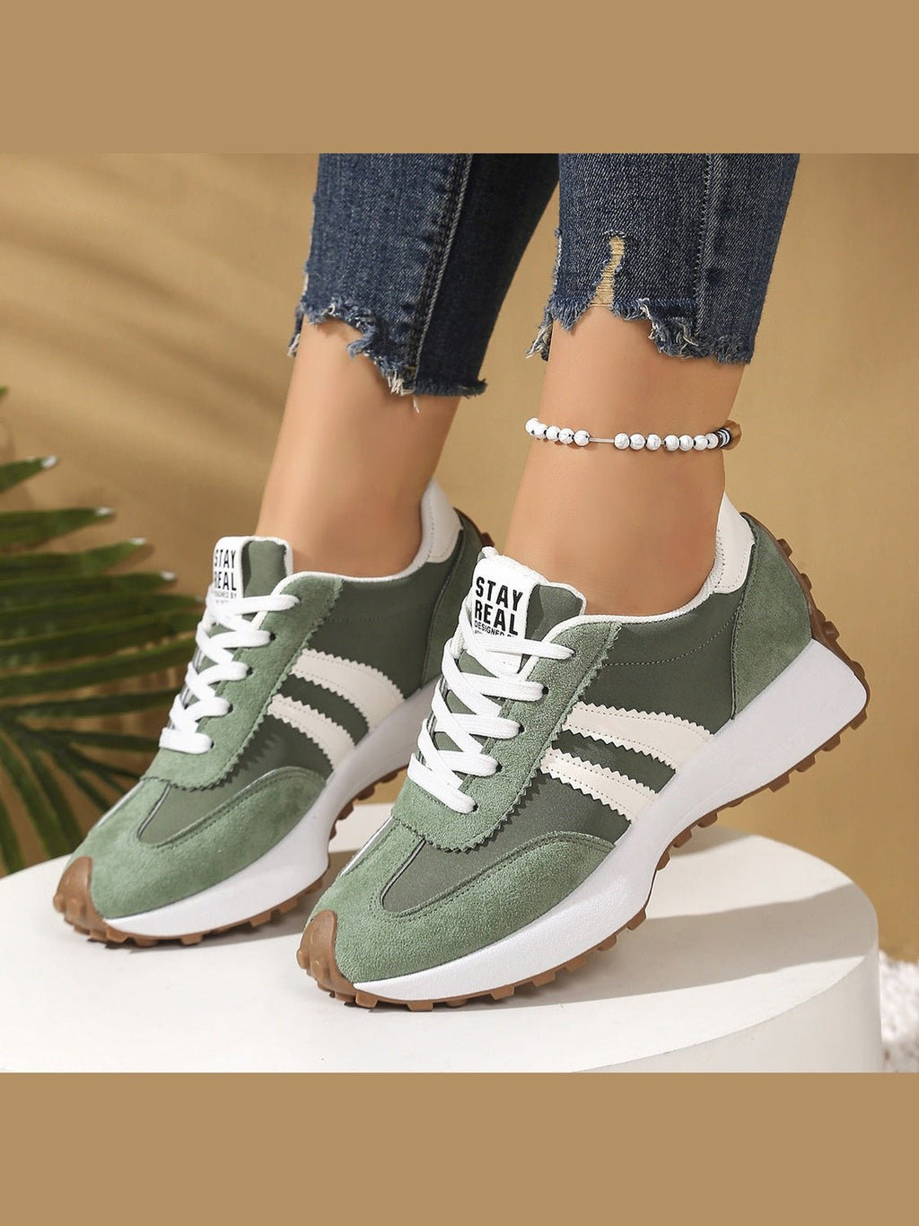 Chunky Thick-Sole Breathable Sneakers for women - Courbe et Compagnie