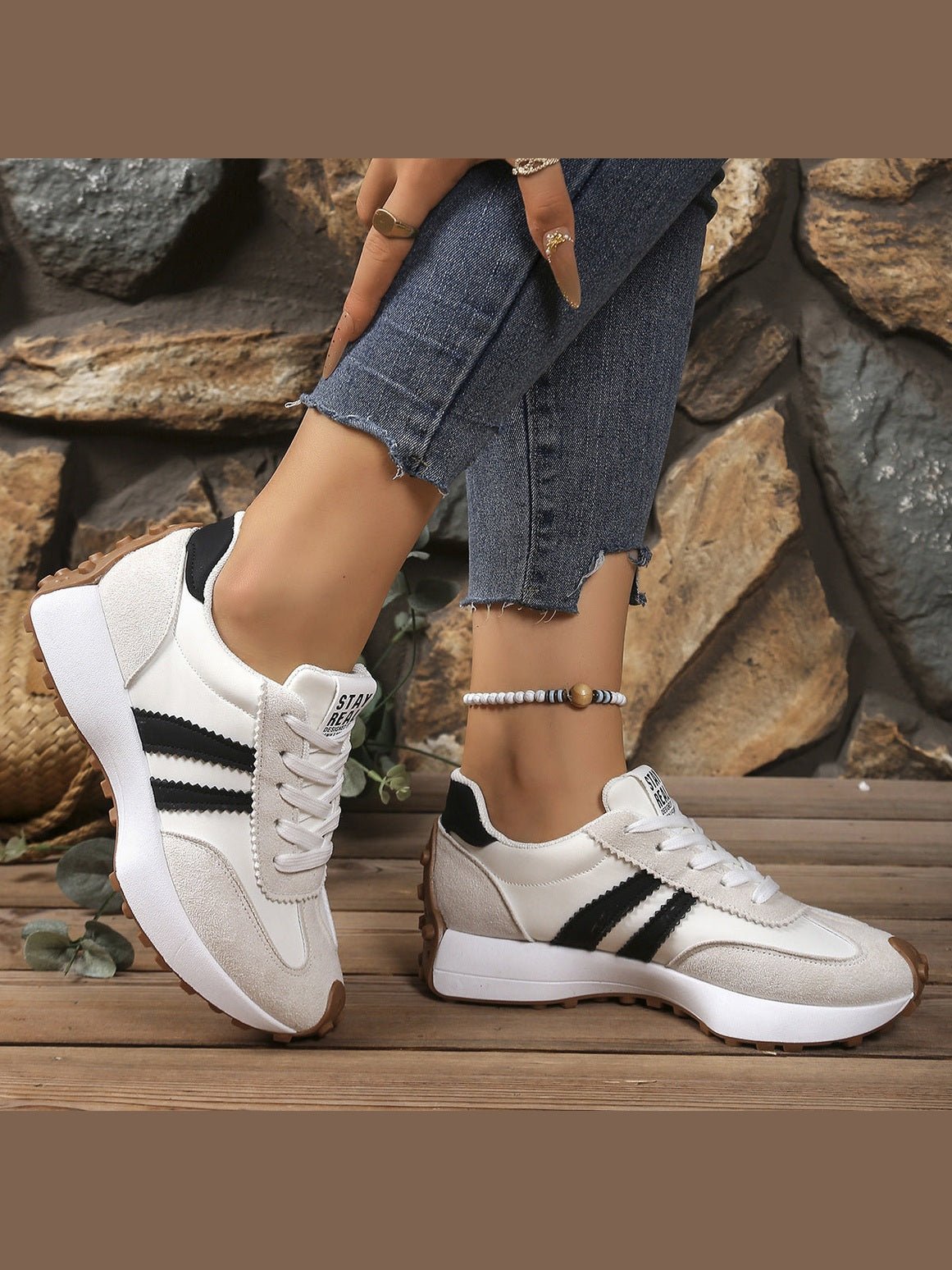 Chunky Thick-Sole Breathable Sneakers for women - Courbe et Compagnie
