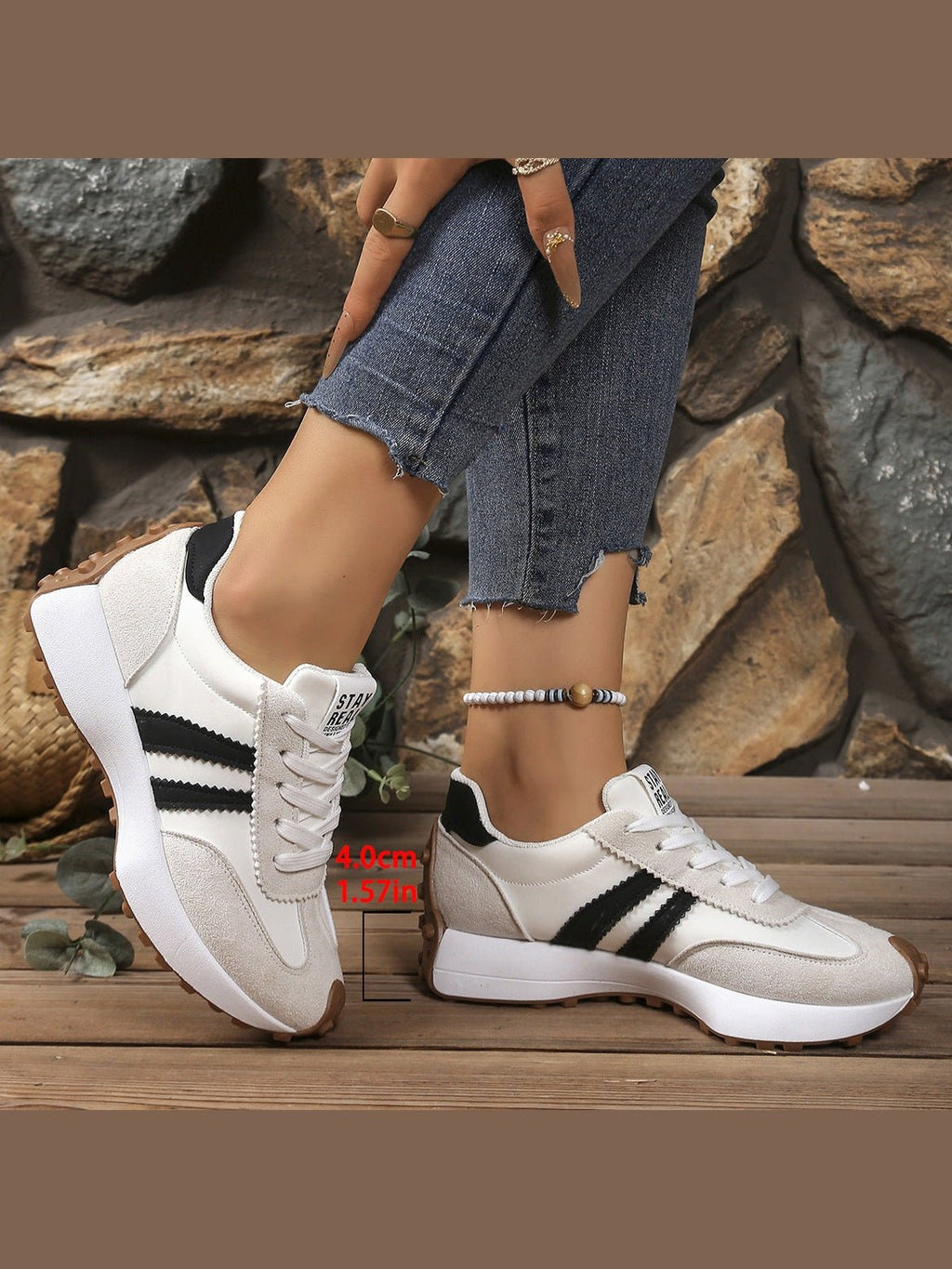 Chunky Thick-Sole Breathable Sneakers for women - Courbe et Compagnie
