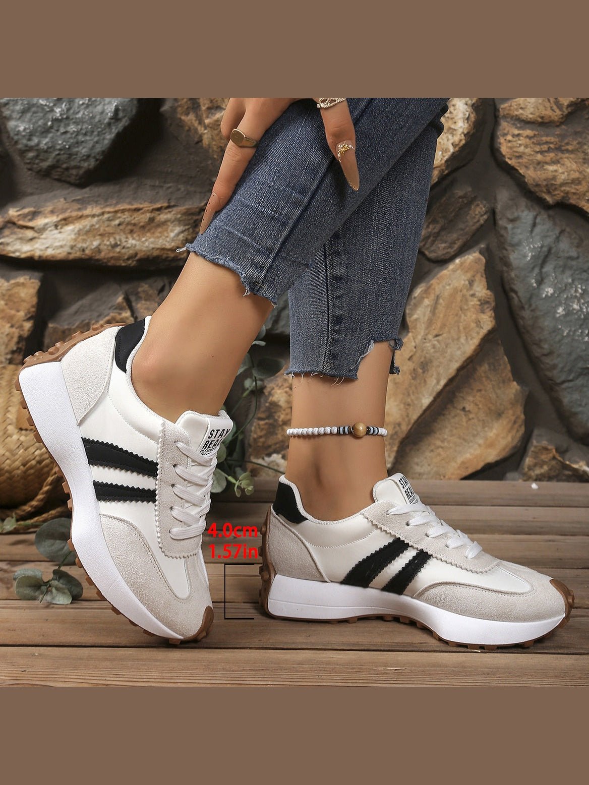 Chunky Thick-Sole Breathable Sneakers for women - Courbe et Compagnie