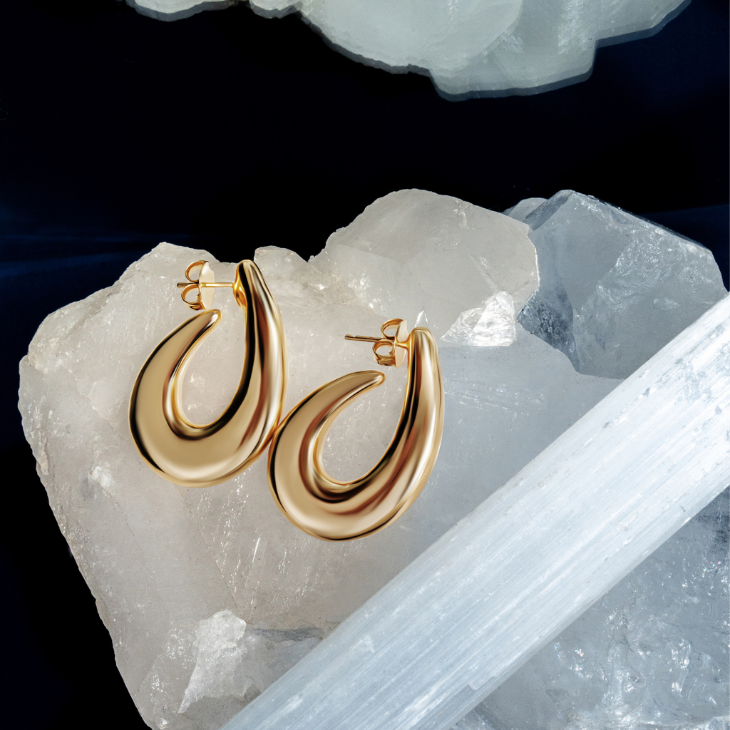 Clara Chunky Gold Hoop Earrings Gold