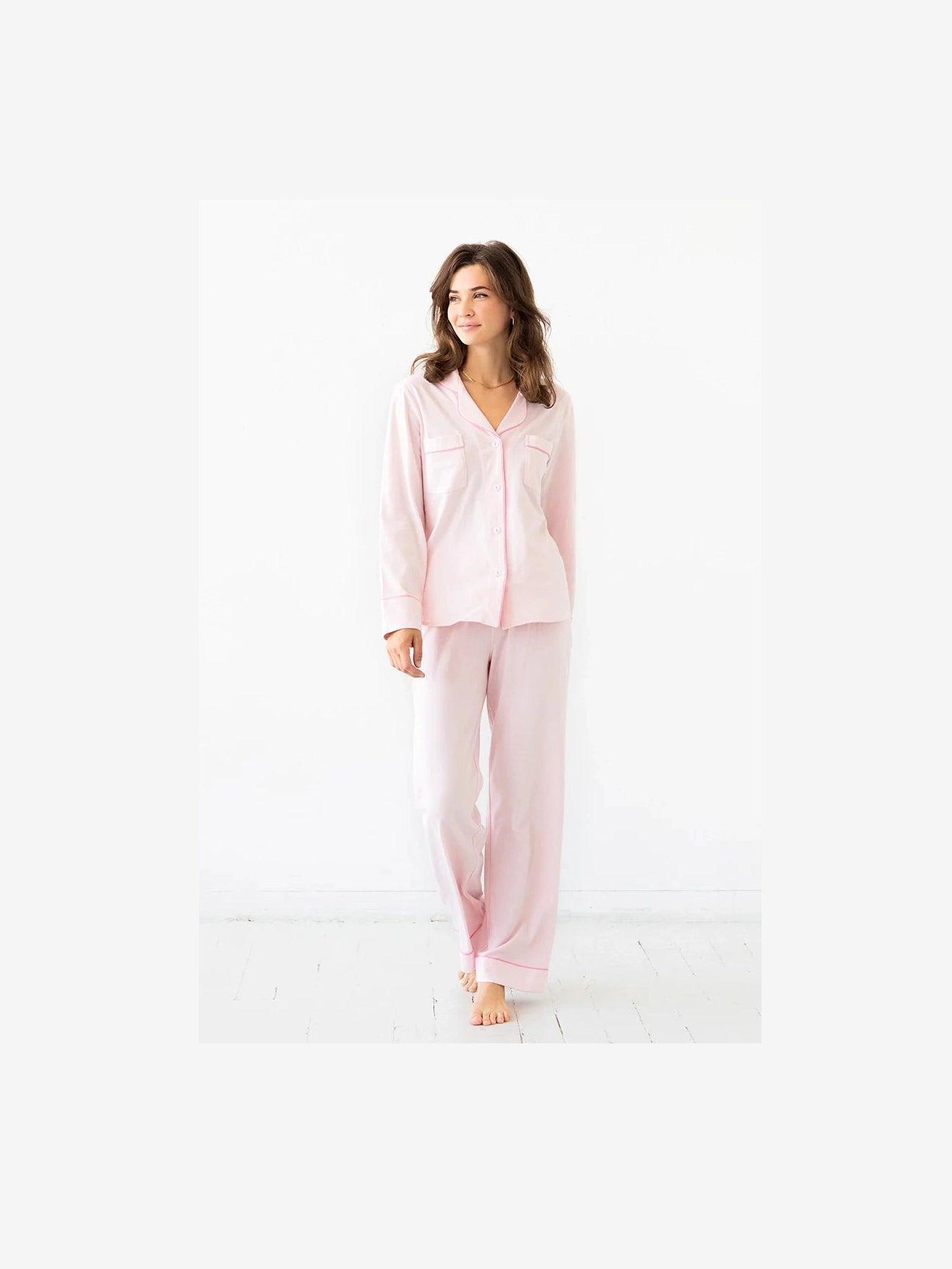 Classic Luxury Pajamas in Brushed Pima Cotton - Courbe et Compagnie