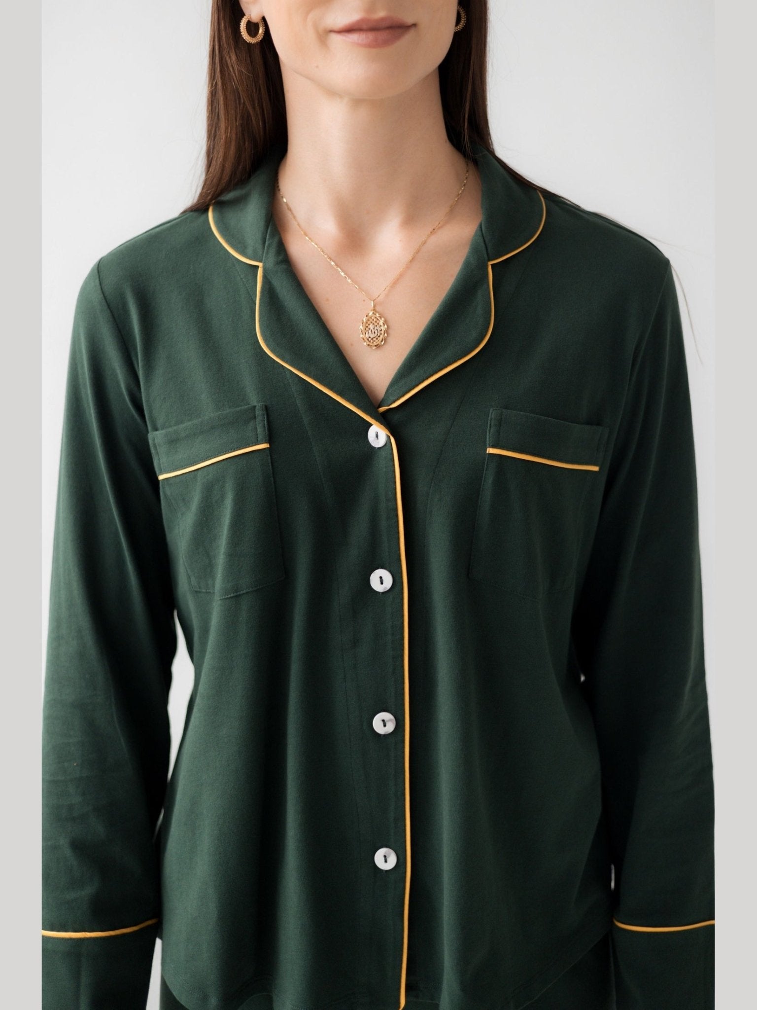 Classic Luxury Pajamas in Brushed Pima Cotton - Courbe et Compagnie
