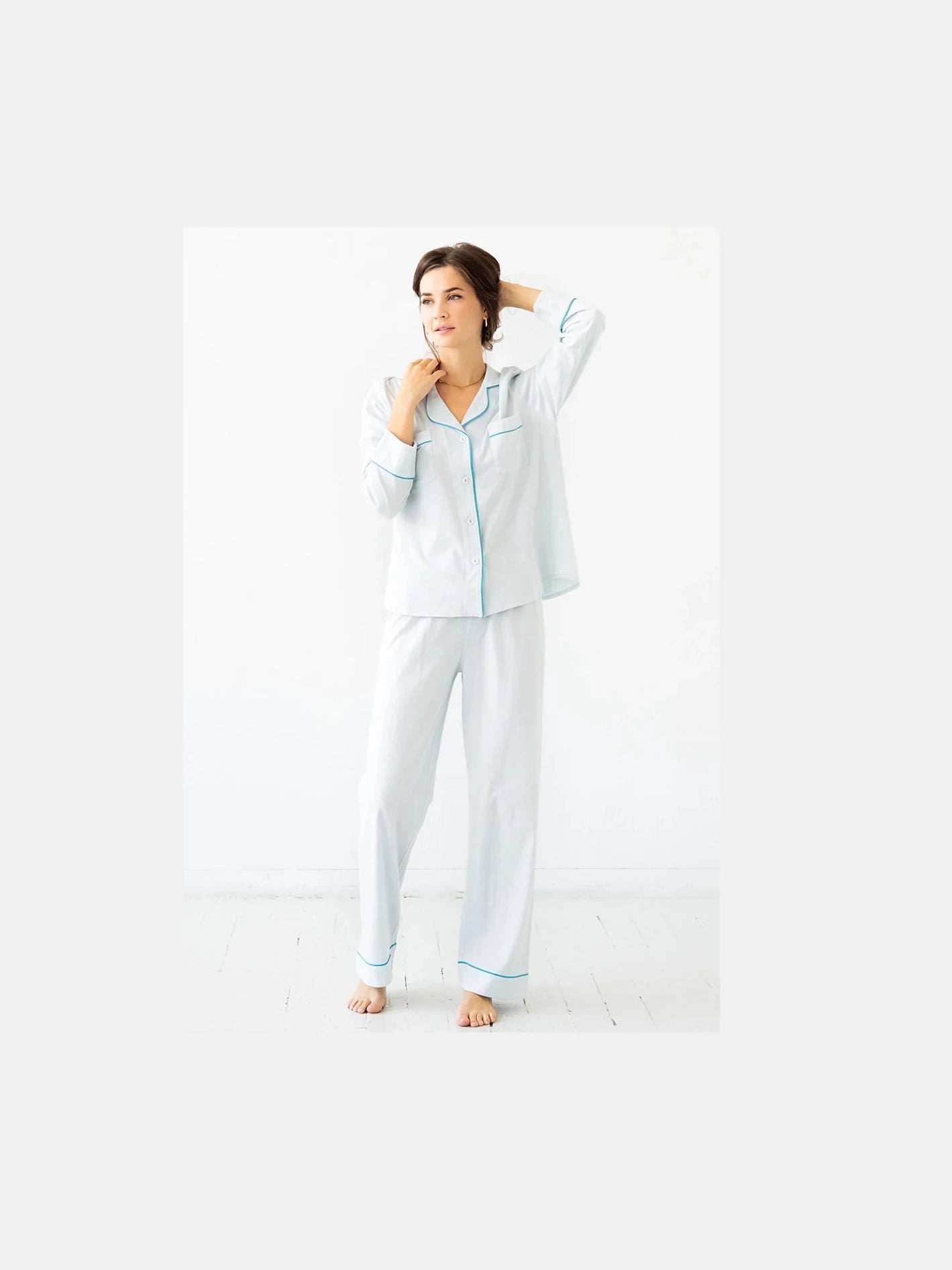Classic Luxury Pajamas in Brushed Pima Cotton - Courbe et Compagnie