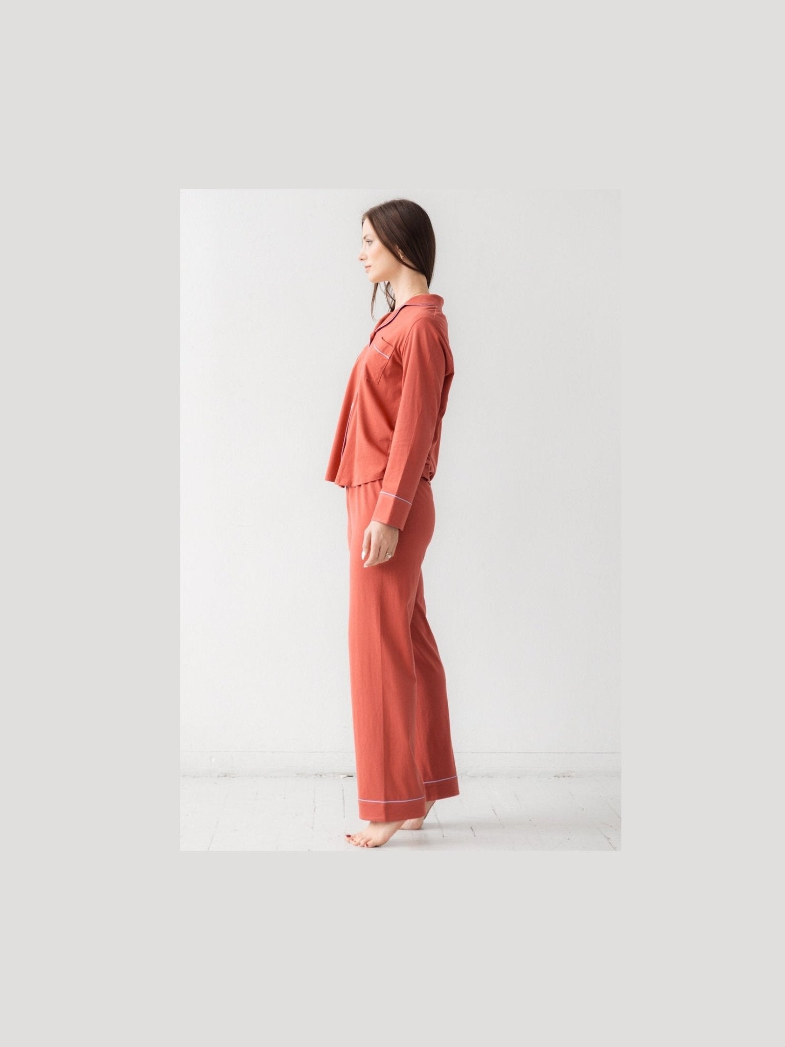 Classic Luxury Pajamas in Brushed Pima Cotton - Courbe et Compagnie