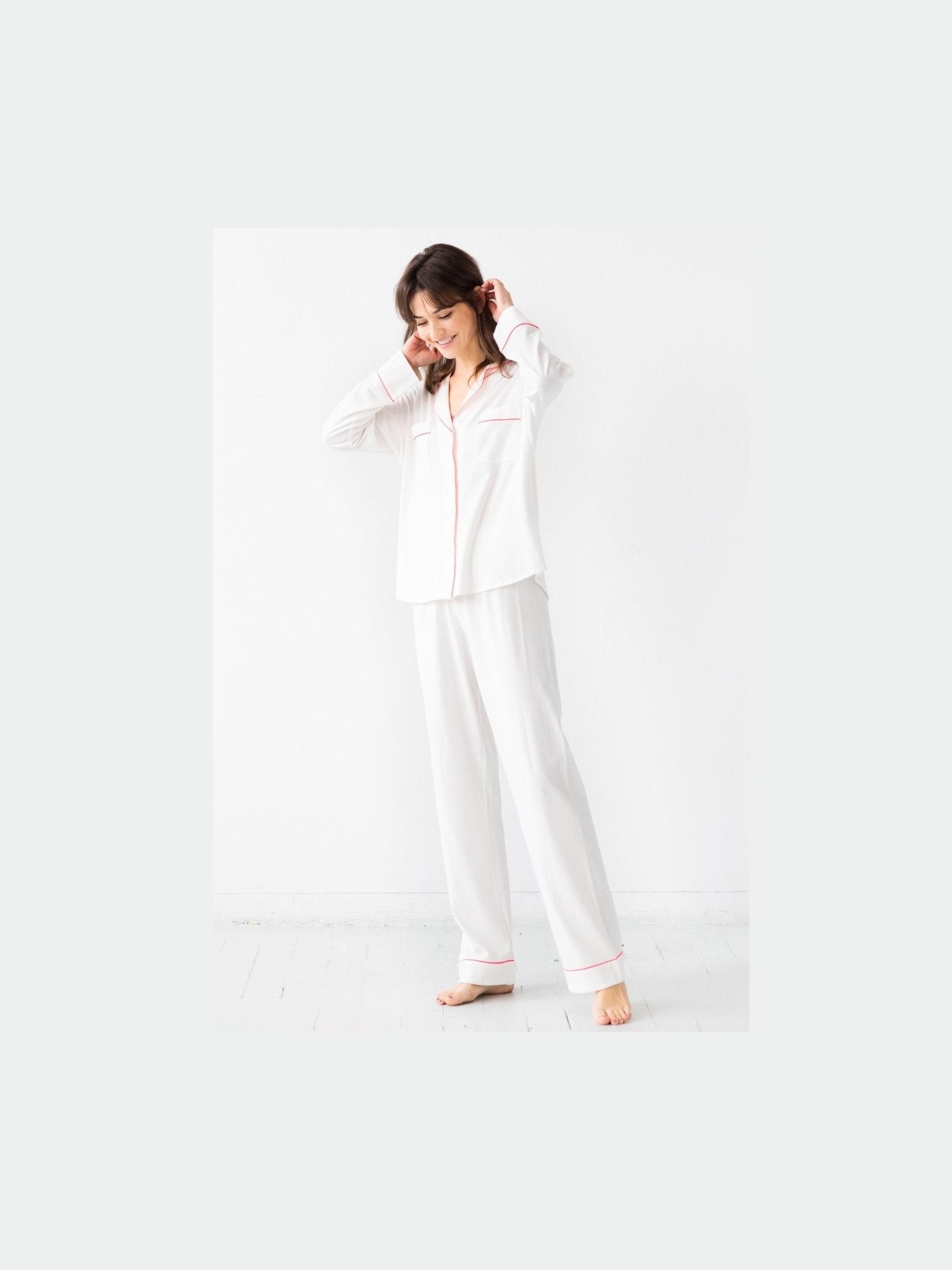 Classic Luxury Pajamas in Brushed Pima Cotton - Courbe et Compagnie