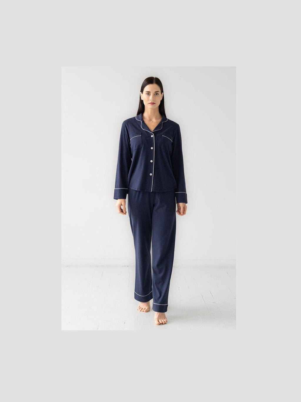 Classic Luxury Pajamas in Brushed Pima Cotton - Courbe et Compagnie