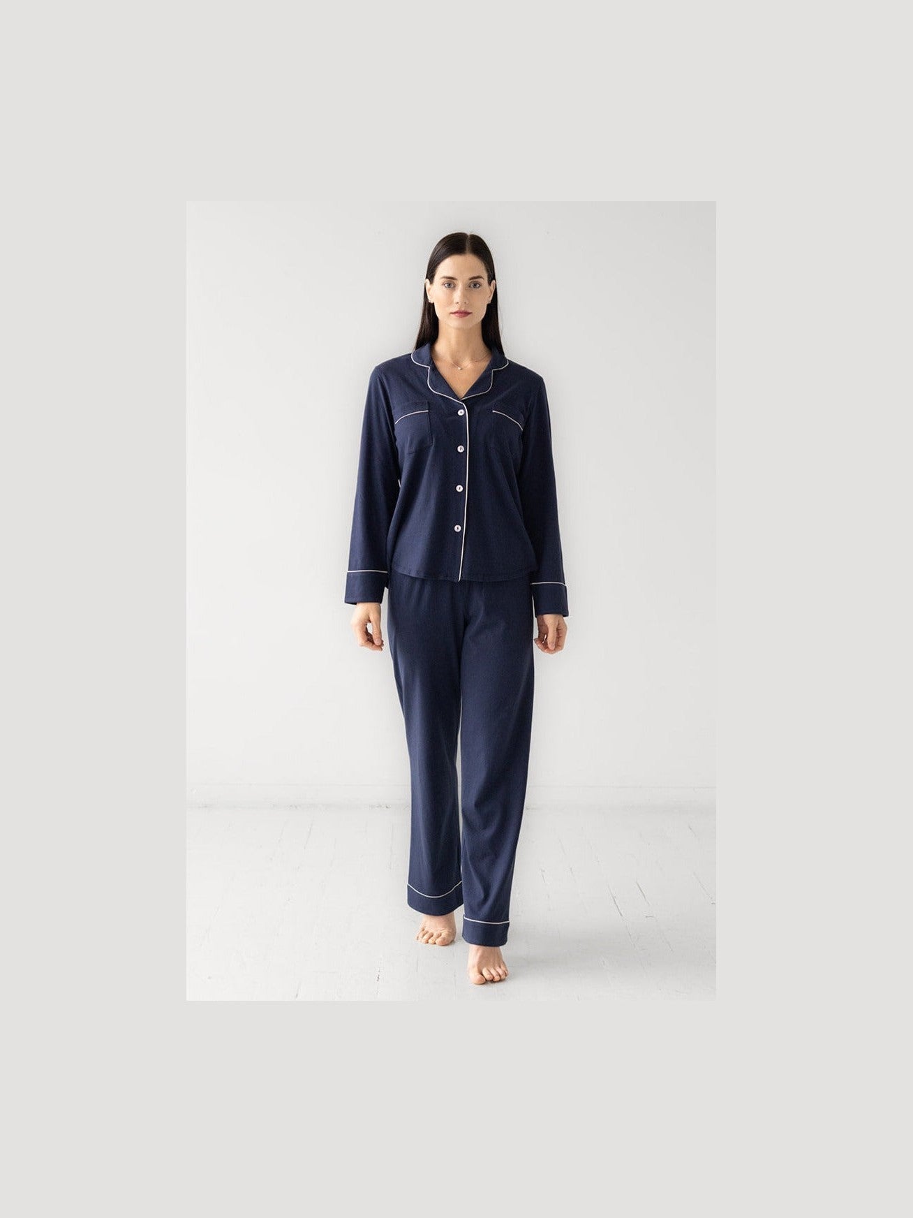 Classic Luxury Pajamas in Brushed Pima Cotton - Courbe et Compagnie