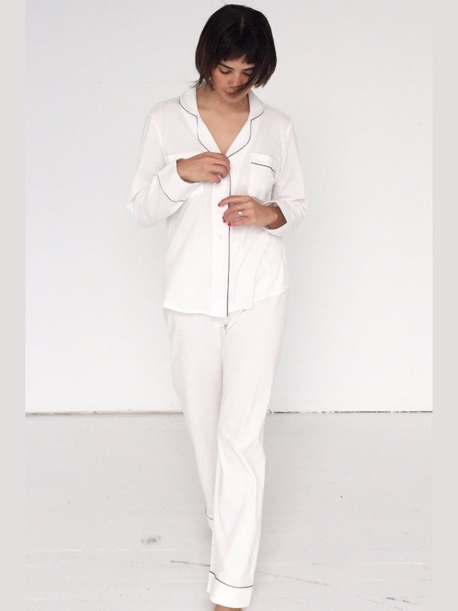 Classic Luxury Pajamas in Brushed Pima Cotton - Courbe et Compagnie
