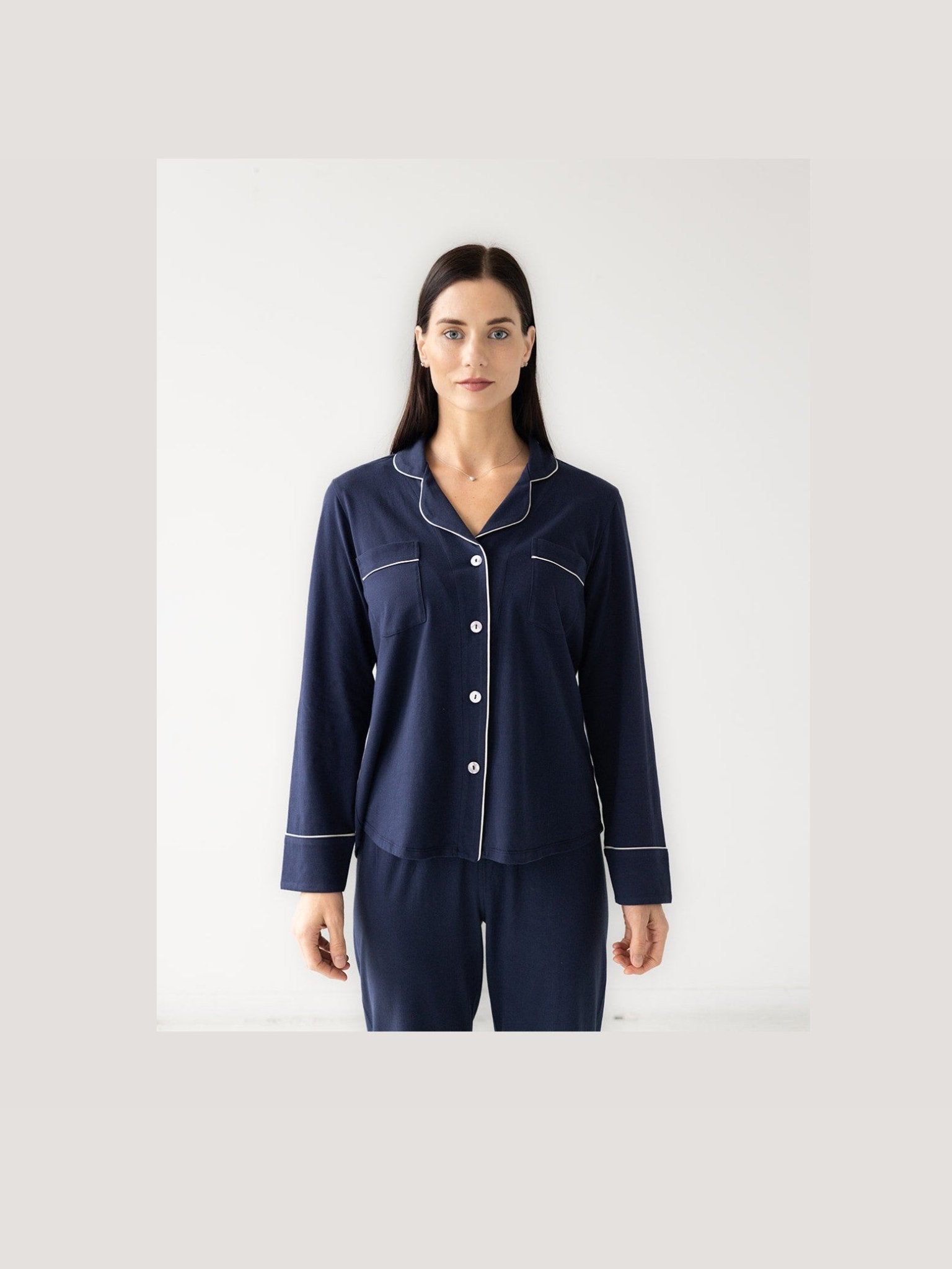 Classic Luxury Pajamas in Brushed Pima Cotton - Courbe et Compagnie