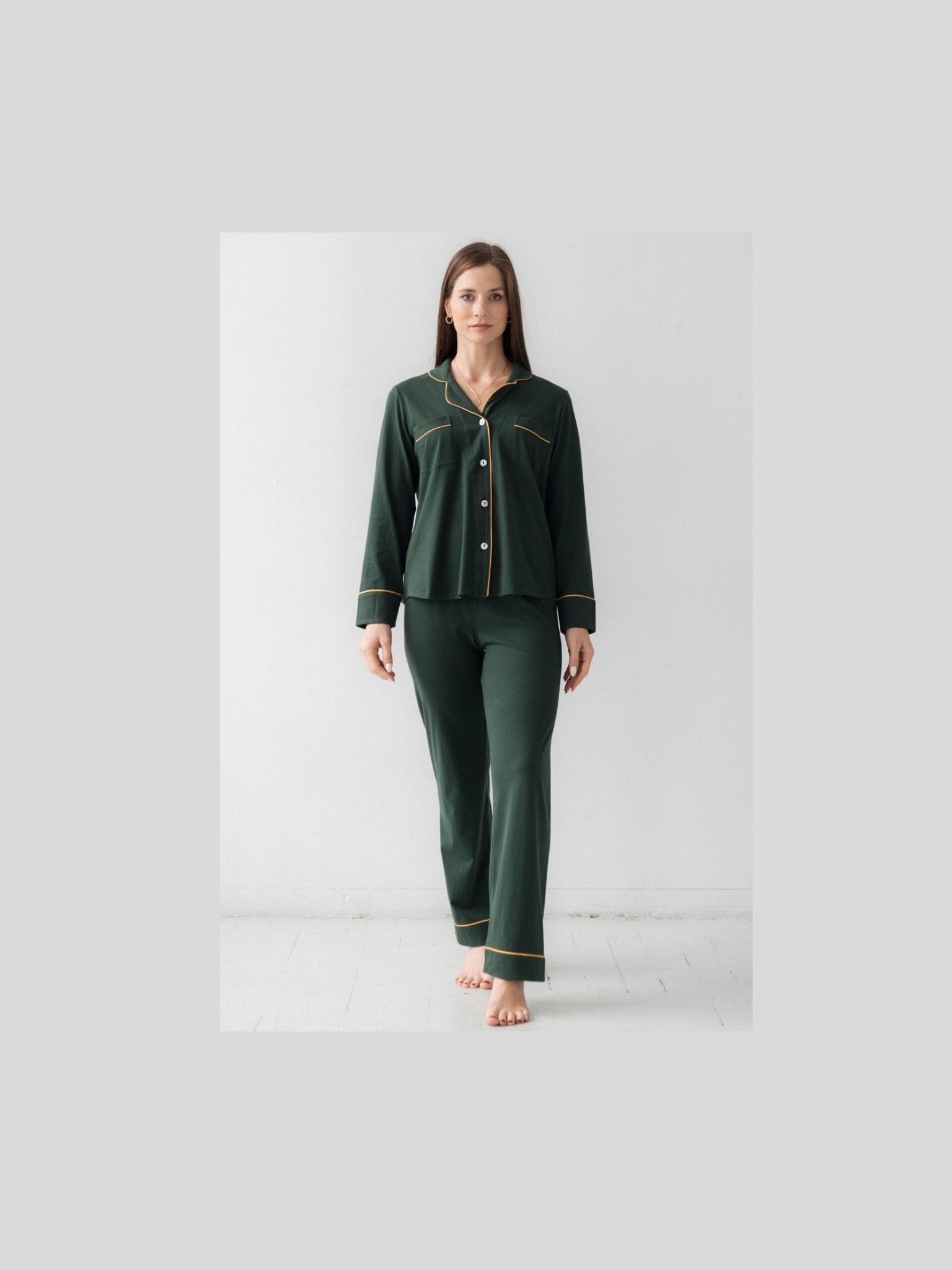 Classic Luxury Pajamas in Brushed Pima Cotton - Courbe et Compagnie