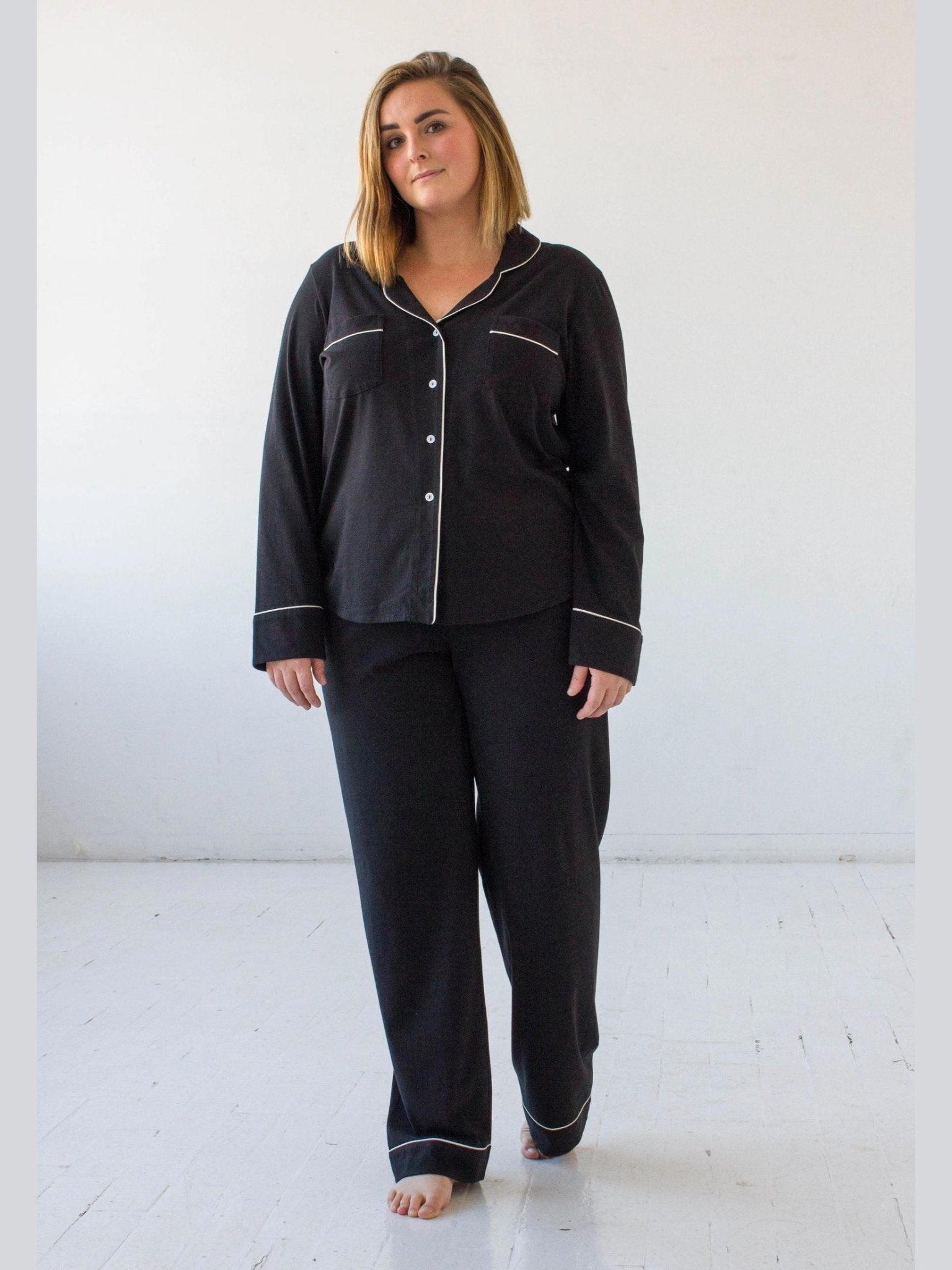 Classic Luxury Pajamas in Brushed Pima Cotton - Courbe et Compagnie