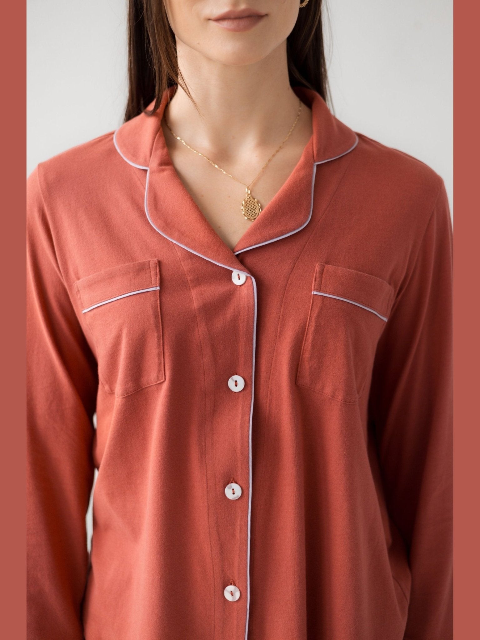 Classic Luxury Pajamas in Brushed Pima Cotton - Courbe et Compagnie