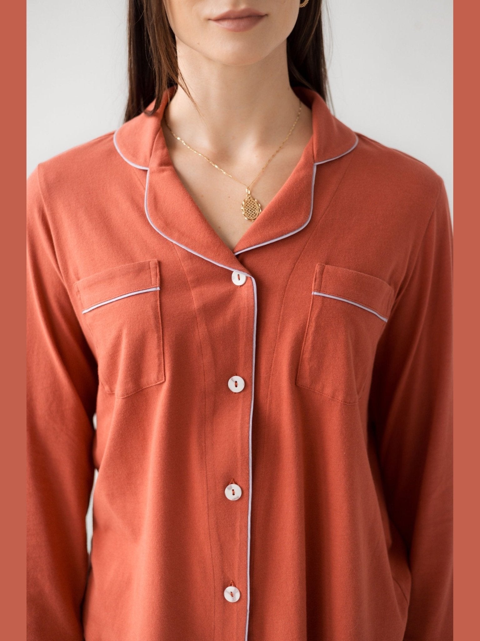 Classic Luxury Pajamas in Brushed Pima Cotton - Courbe et Compagnie