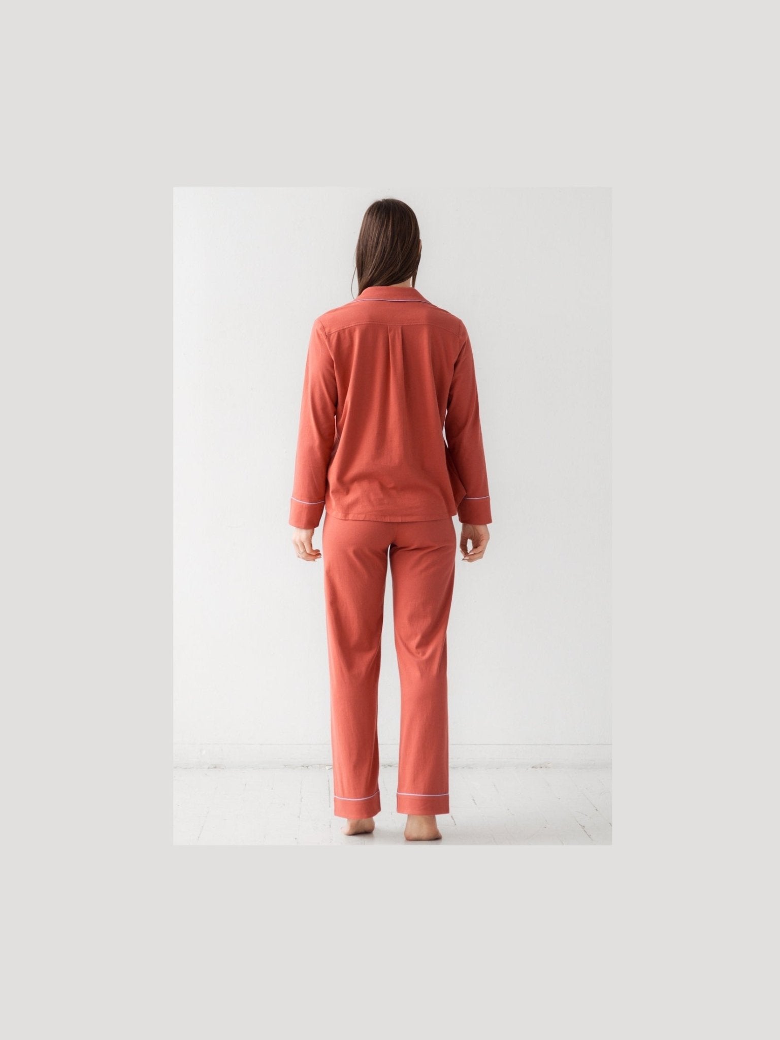 Classic Luxury Pajamas in Brushed Pima Cotton - Courbe et Compagnie