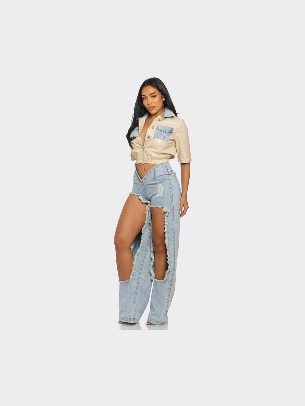 Cochella Reinvented Classic Two-Piece Denim Ensemble - Courbe et Compagnie