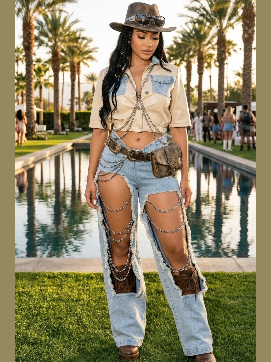 Cochella Reinvented Classic Two-Piece Denim Ensemble - Courbe et Compagnie