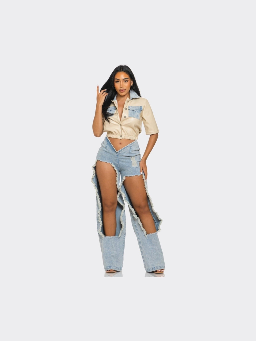 Cochella Reinvented Classic Two-Piece Denim Ensemble - Courbe et Compagnie
