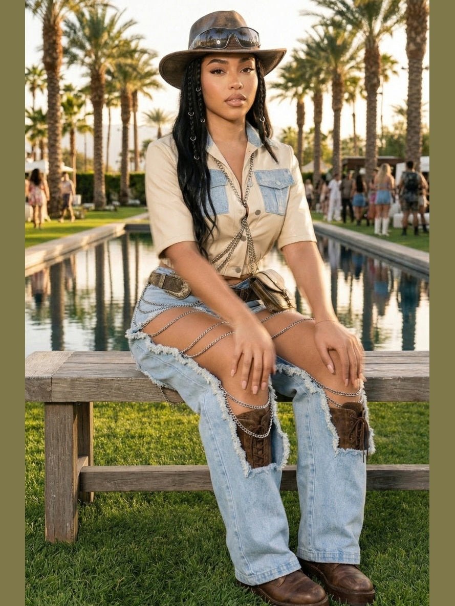 Cochella Reinvented Classic Two-Piece Denim Ensemble - Courbe et Compagnie