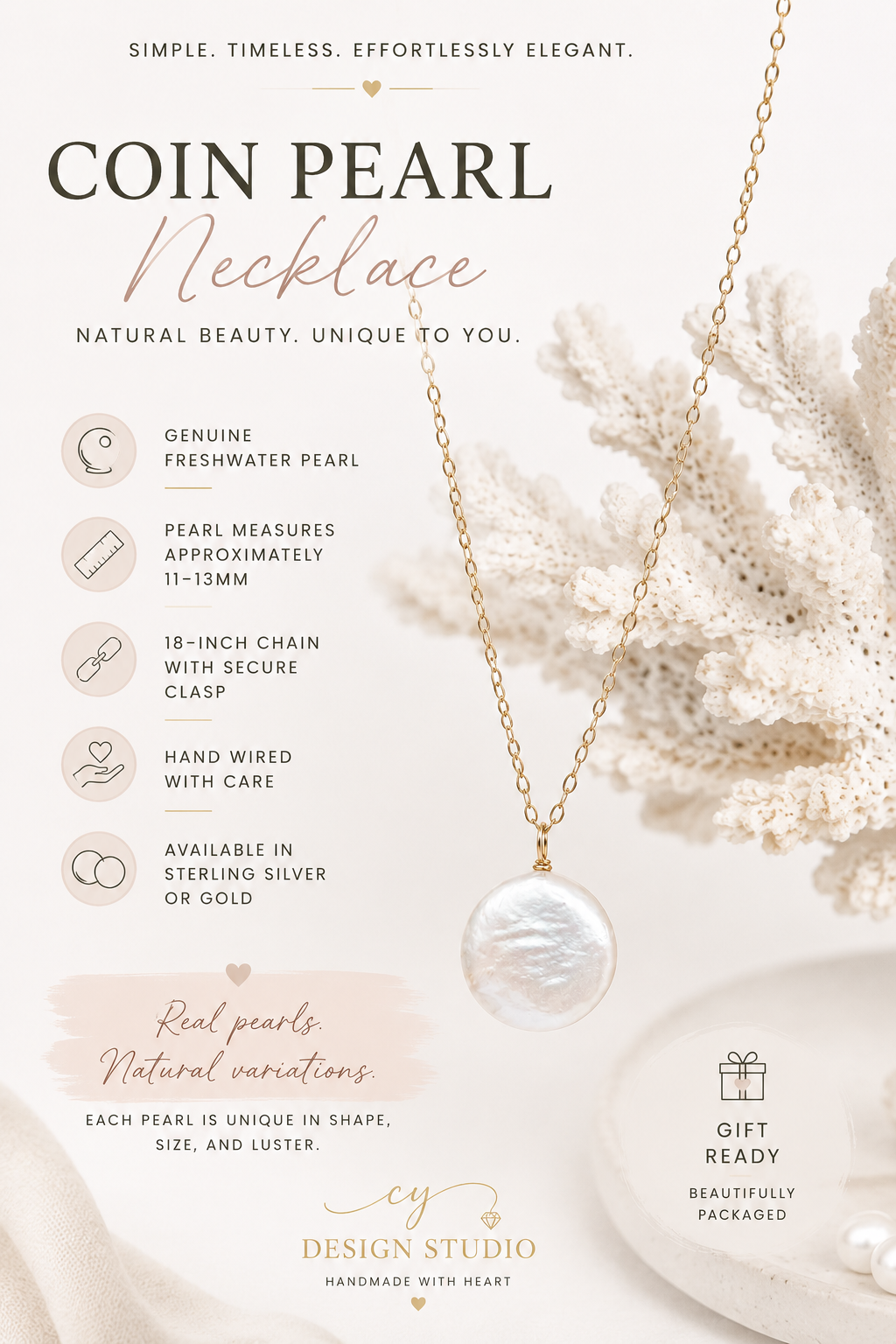 Freshwater Coin Pearl Necklace