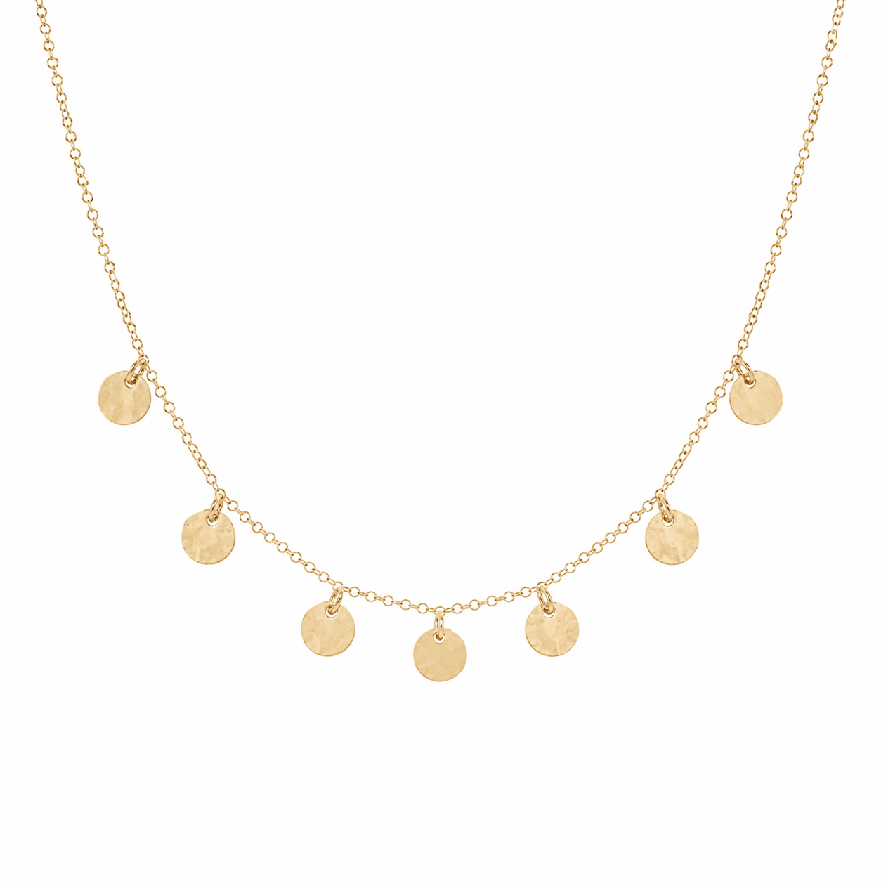 Confetti Disc Necklace | Sterling Silver or Gold Filled | 18 Inch Necklace - Courbe et Compagnie