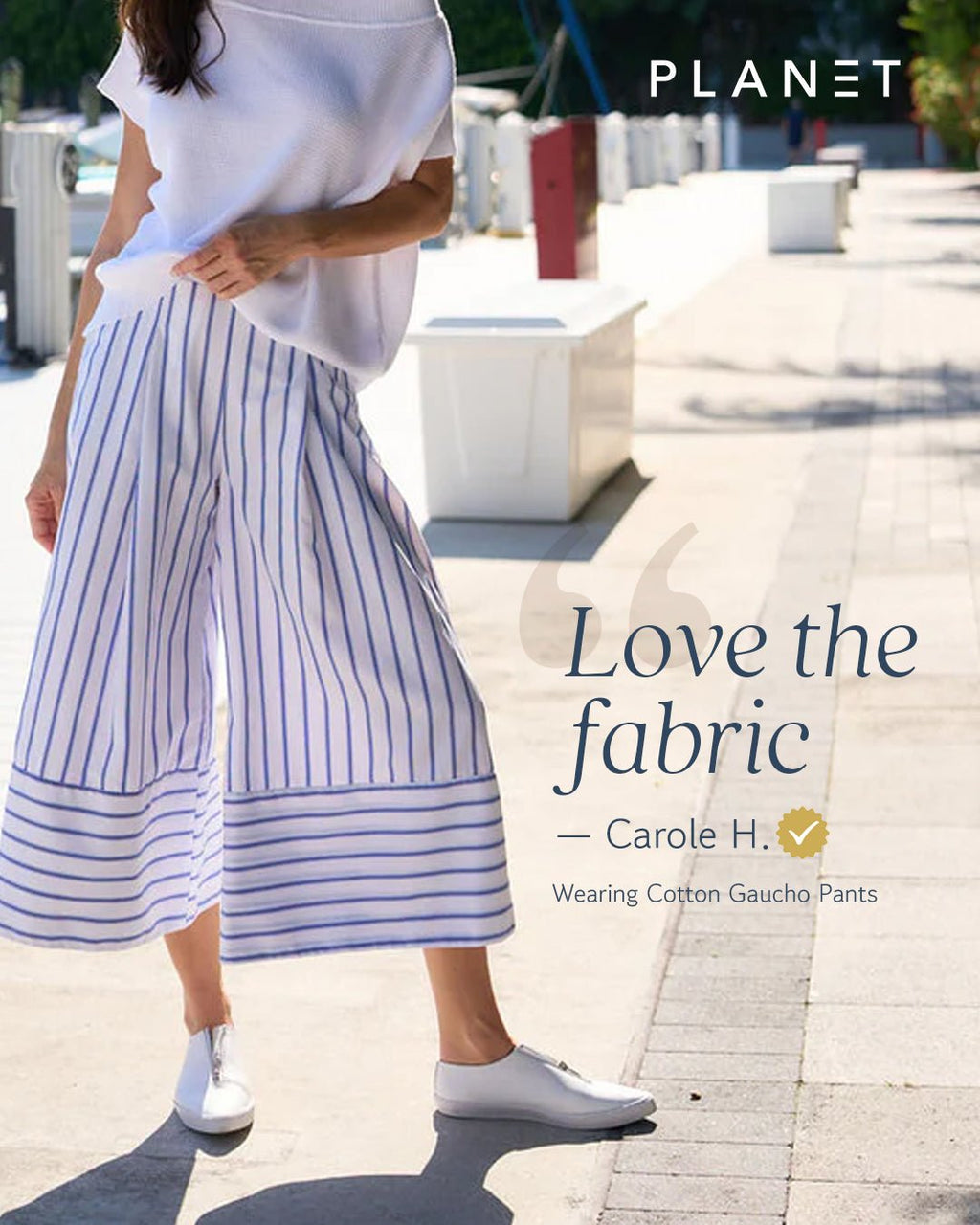 Cotton Gaucho Pants - Nautical Stripe - Courbe et Compagnie