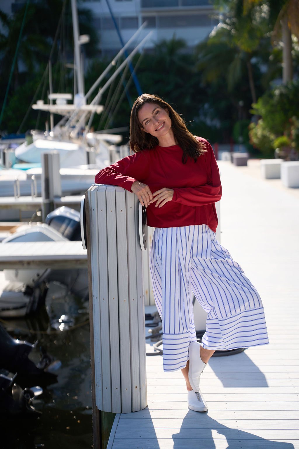 Cotton Gaucho Pants - Nautical Stripe - Courbe et Compagnie