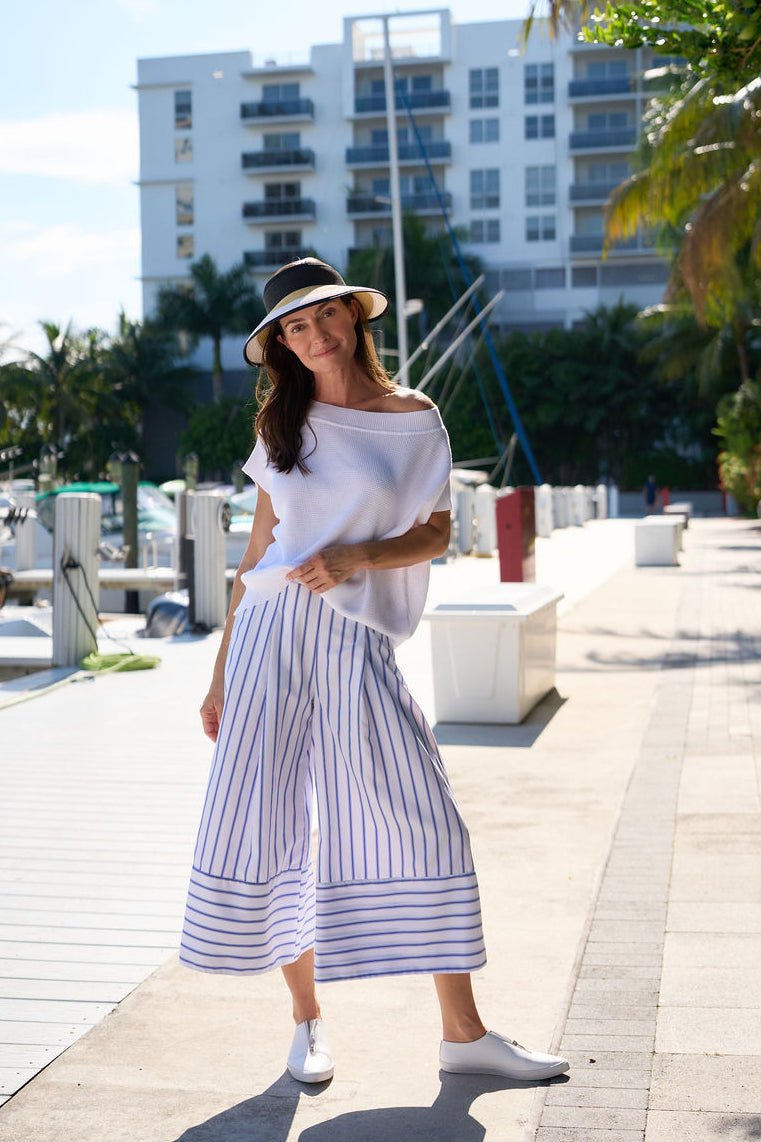 Cotton Gaucho Pants - Nautical Stripe - Courbe et Compagnie