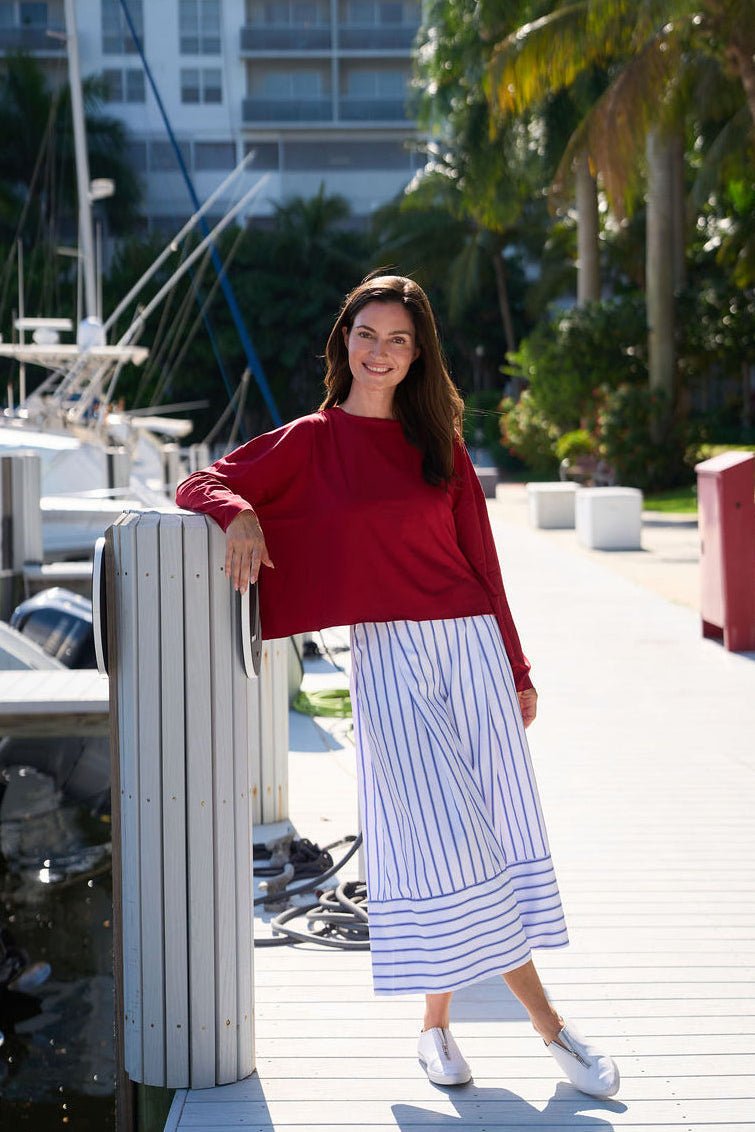 Cotton Gaucho Pants - Nautical Stripe - Courbe et Compagnie