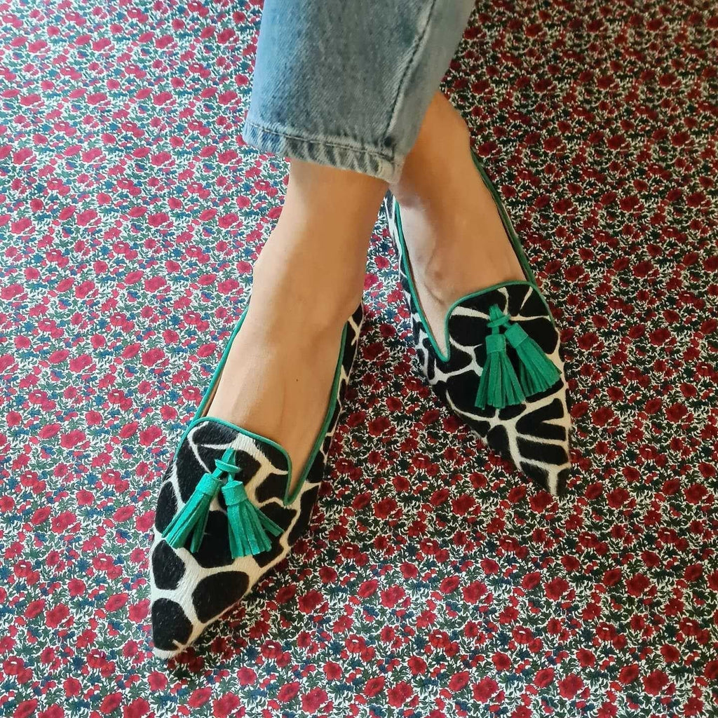 Cow Print Tassel Pumps Women | Casual Slip-On Style - Courbe et Compagnie