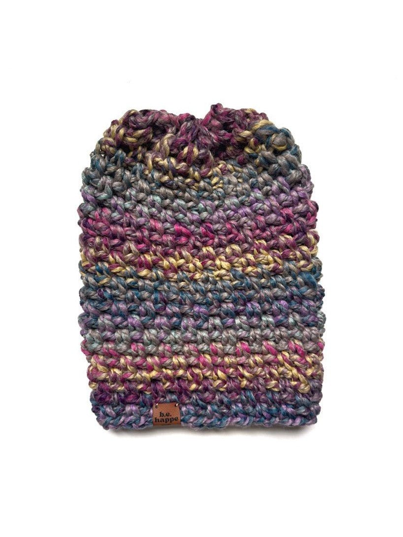 Crochet Simple Slouch Hat | Purple Slouchy Beanie - Courbe et Compagnie