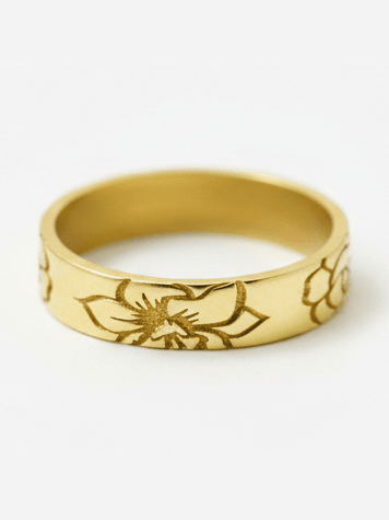 Custom Birth Flower Ring | Personalized Sterling Silver Jewelry - Courbe et Compagnie