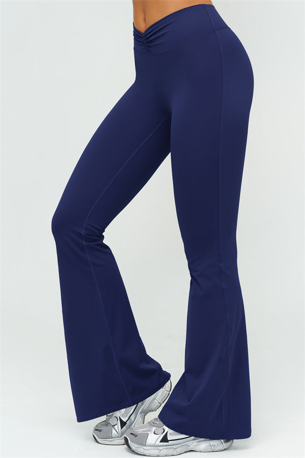 The Lushness V-Back Sports Bra Flared Leggings 2-Piece Set