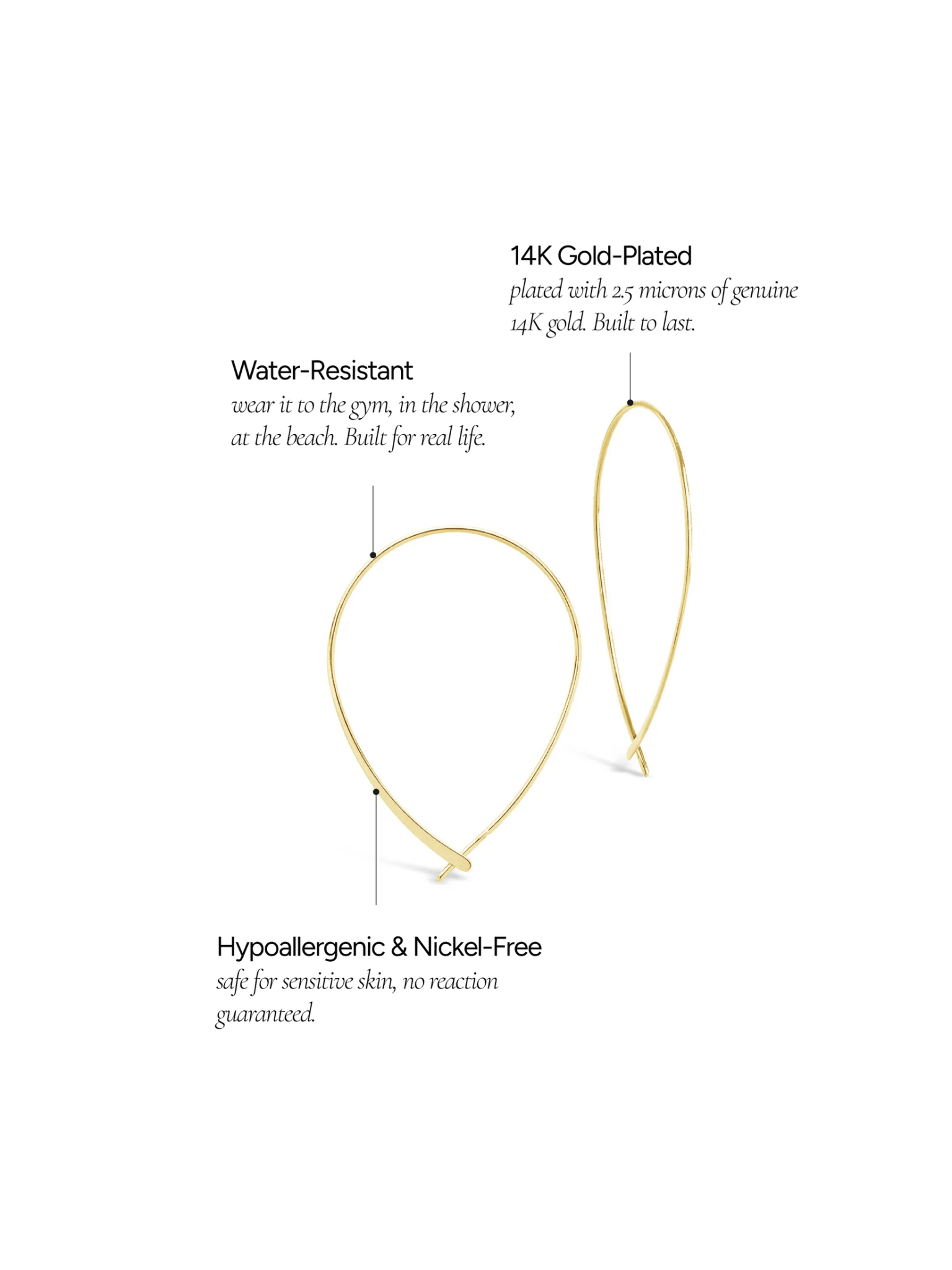 Delicate Threader Hoop Earrings - Courbe et Compagnie