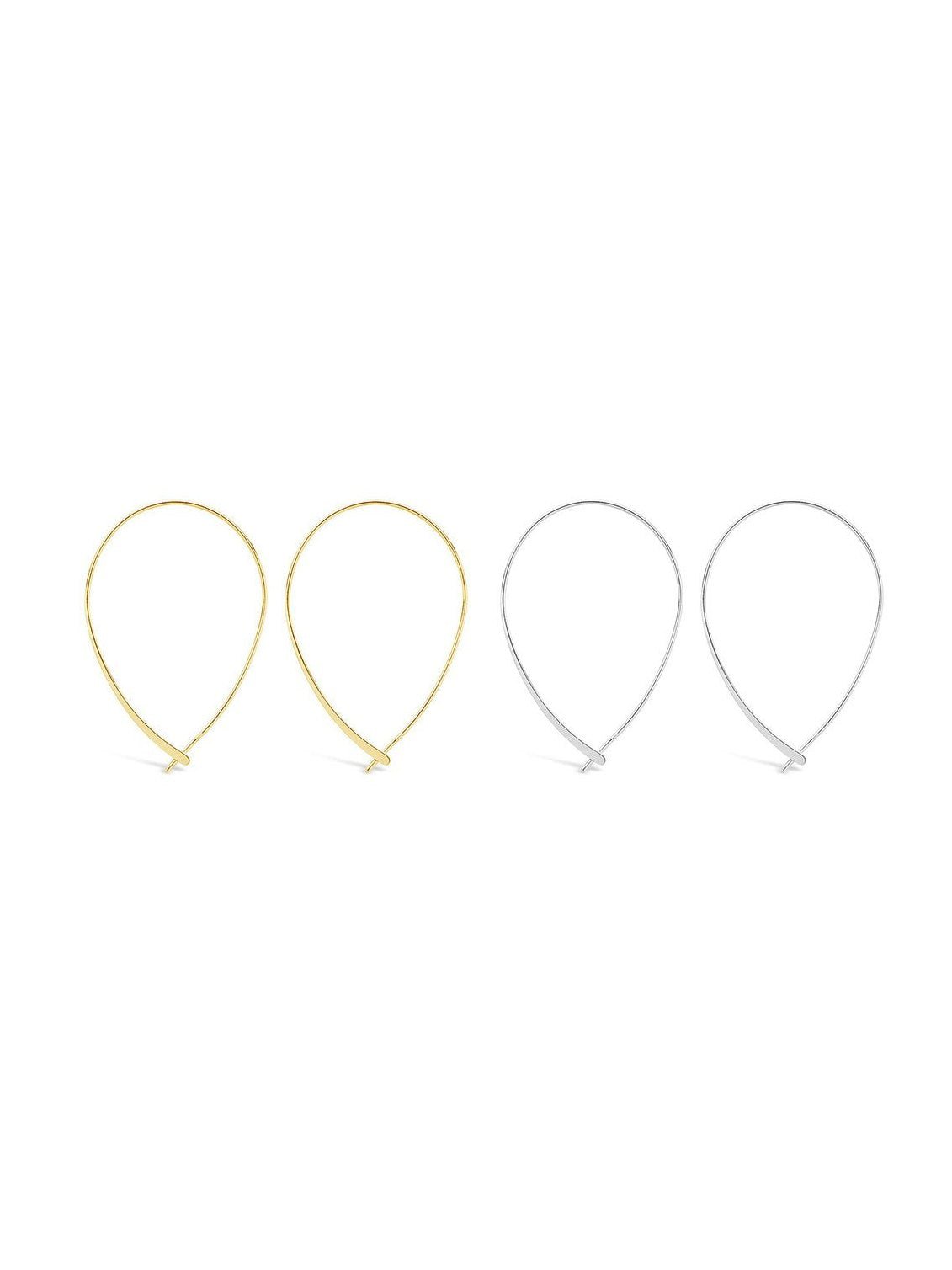 Delicate Threader Hoop Earrings Set of 2 - Courbe et Compagnie