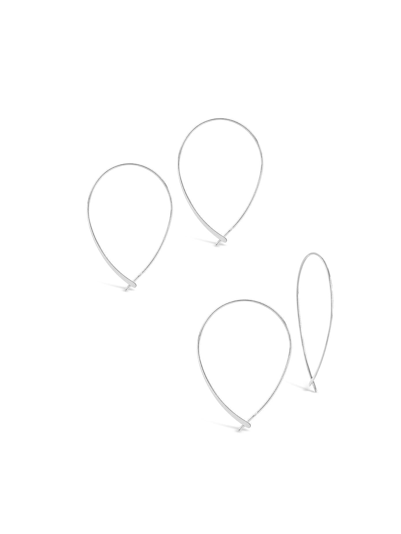 Delicate Threader Hoop Earrings Set of 2 - Courbe et Compagnie