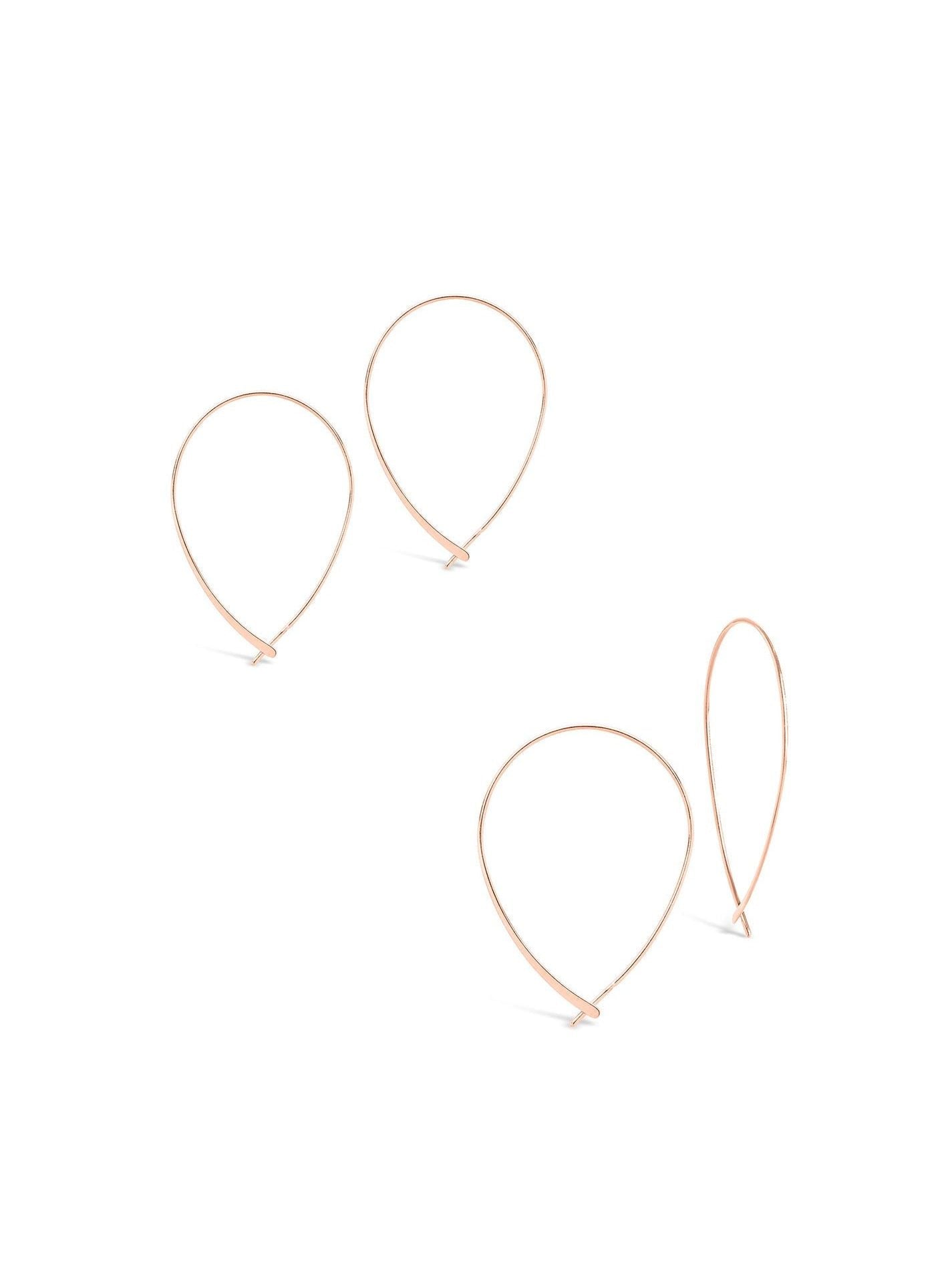 Delicate Threader Hoop Earrings Set of 2 - Courbe et Compagnie