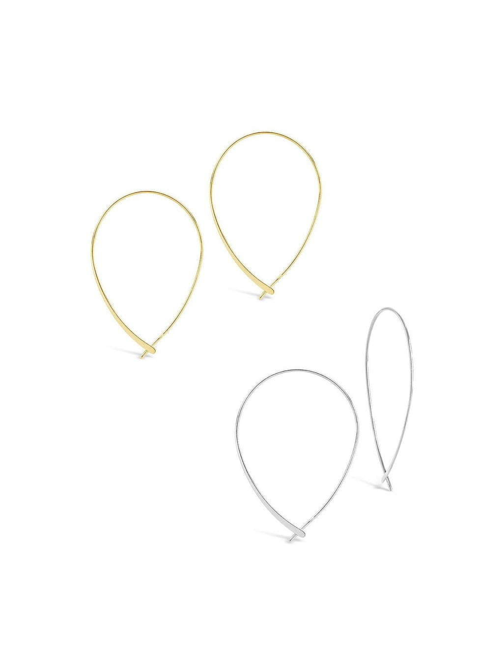 Delicate Threader Hoop Earrings Set of 2 - Courbe et Compagnie