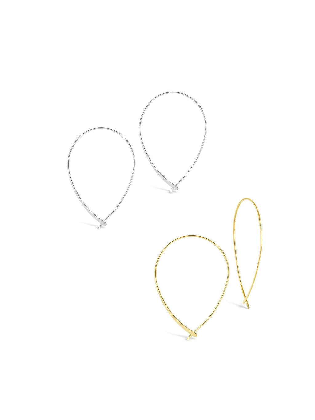 Delicate Threader Hoop Earrings Set of 2 - Courbe et Compagnie