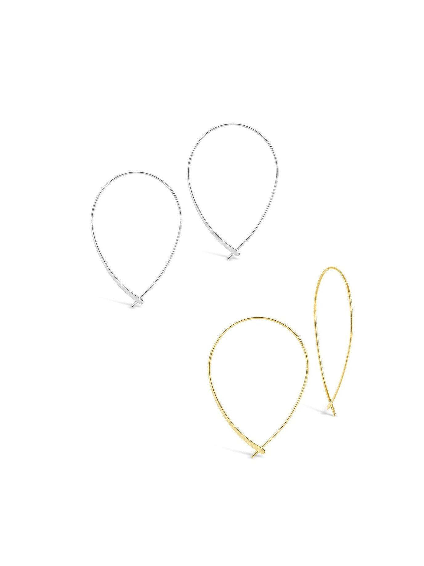 Delicate Threader Hoop Earrings Set of 2 - Courbe et Compagnie