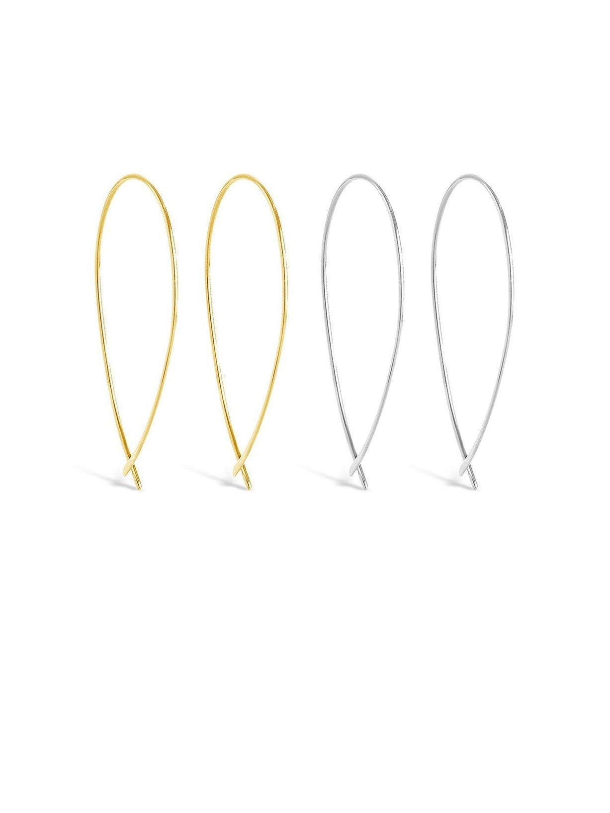 Delicate Threader Hoop Earrings Set of 2 - Courbe et Compagnie